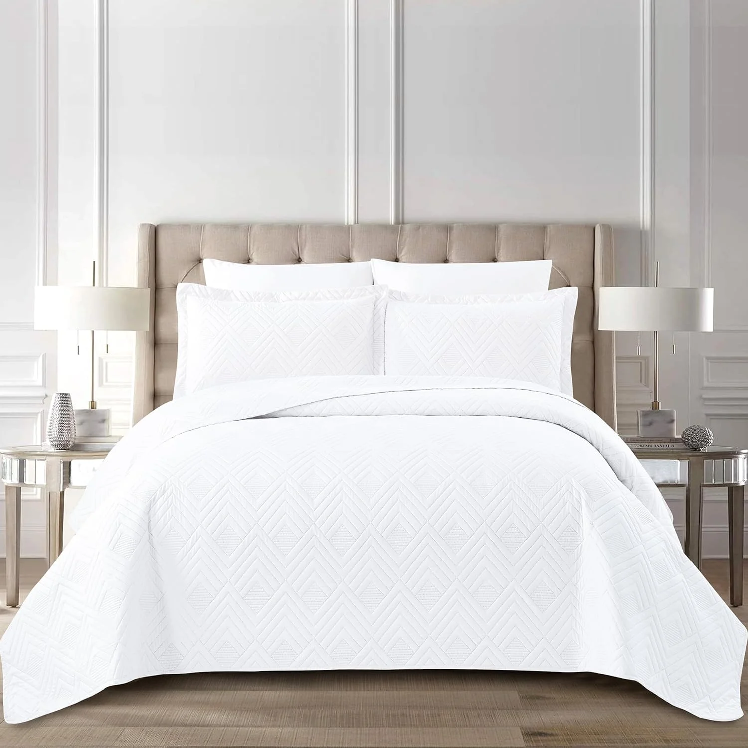 روتختی دوناتلا، ست روتختی لوکس، لحاف فشرده یکدست و نرم سایز کینگ، مناسب برای تخت 200x200 سانتی متر به همراه ملحفه کش دار، روبالشی و کاور کوسن (طقم لحاف مضغوط خفيف)