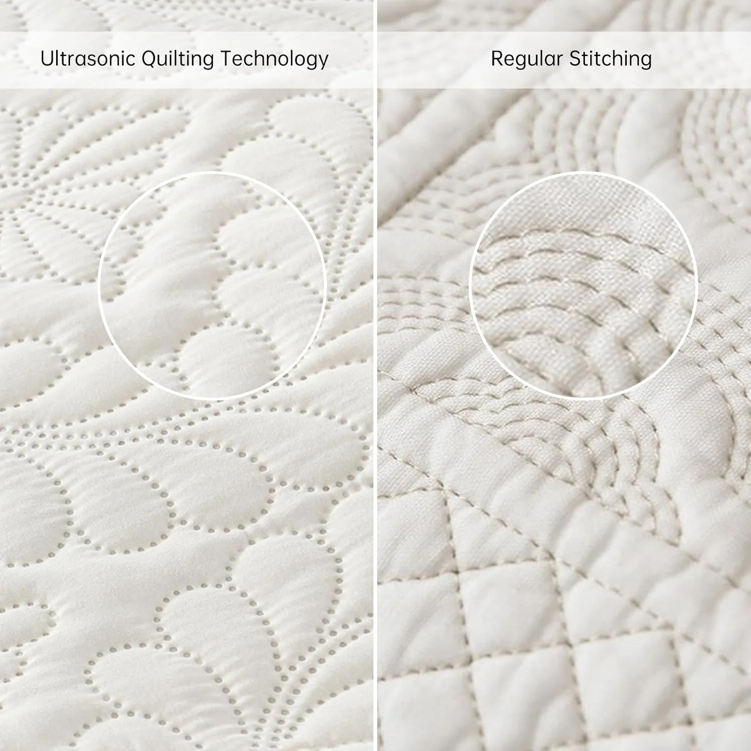 ست روتختی لحاف دار DJY Queen، لحاف نرم و سبک وزن چین دار بژ، لحاف نازک طرح بافت سبدی مناسب تمام فصول - 3 تکه (1 لحاف، 2 روبالشی)