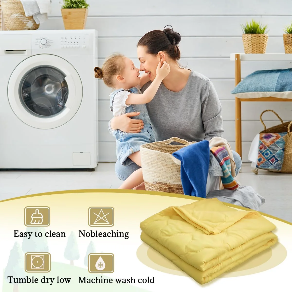 روتختی لحافی دات‌بای-شاپ مناسب سایز سوپر کینگ، 200x230 سانتی‌متر، رو تختی زرد رنگ، لحافی، نرم، سبک وزن، دو رو، پتوی مبل مناسب تمام فصول