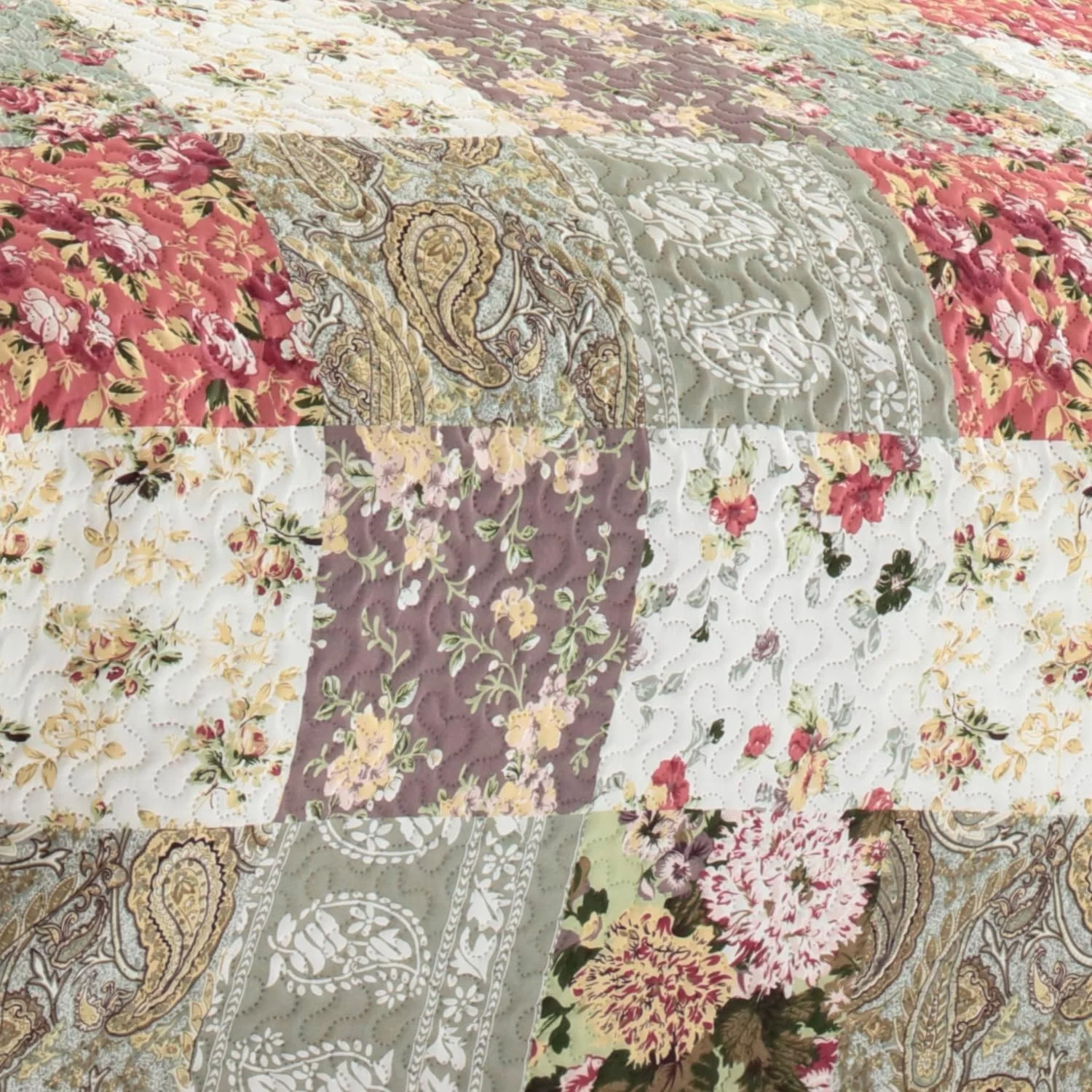 روتختی تکه دوزی داکوتا Delindo Lifestyle با طرح وینتیج، روتختی دو نفره به سبک تکه دوزی، 220 x 240 سانتی متر روتختی تکه دوزی داکوتا Delindo Lifestyle با طرح وینتیج، روتختی دو نفره به سبک تکه دوزی، 220 x 240 سانتی متر