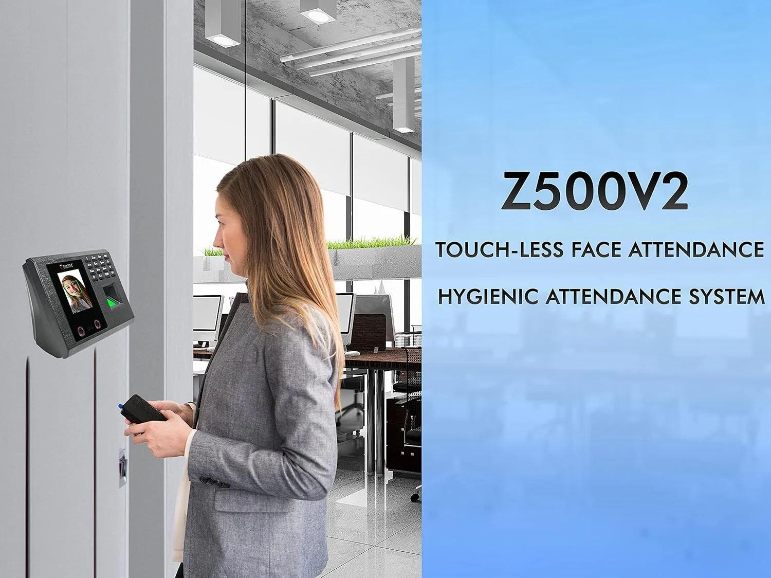 دستگاه حضور و غیاب تشخیص چهره مناسب دفتر کار با نرم افزار حضور و غیاب ابری (مشکی) (تشخیص چهره، اثر انگشت، LAN)