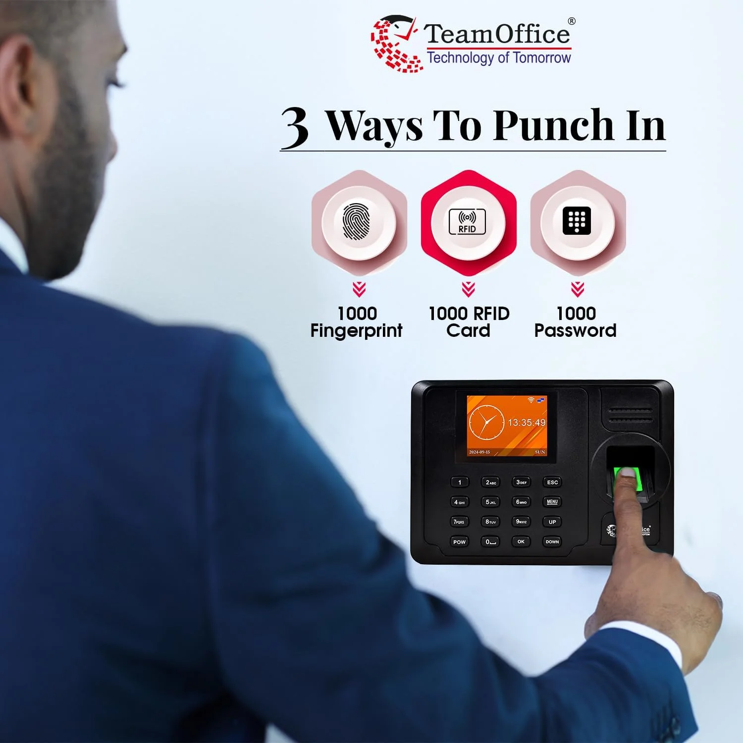 دستگاه حضور و غیاب بیومتریک Team Office Z305W با پشتیبانی از ابر و Wi-Fi