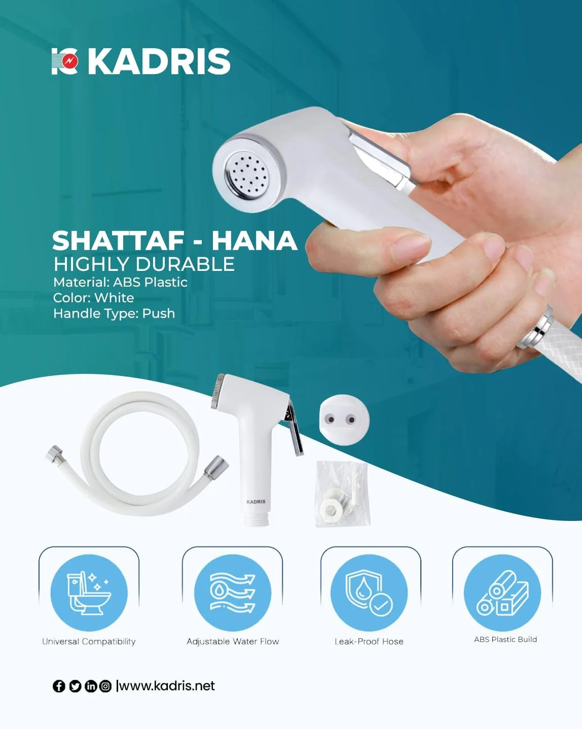 ست شیلنگ توالت (بیده) سه تکه کادریس مدل SA-1117 Hana، نقره ای ست شیلنگ توالت (بیده) سه تکه کادریس مدل SA-1117 Hana، نقره ای