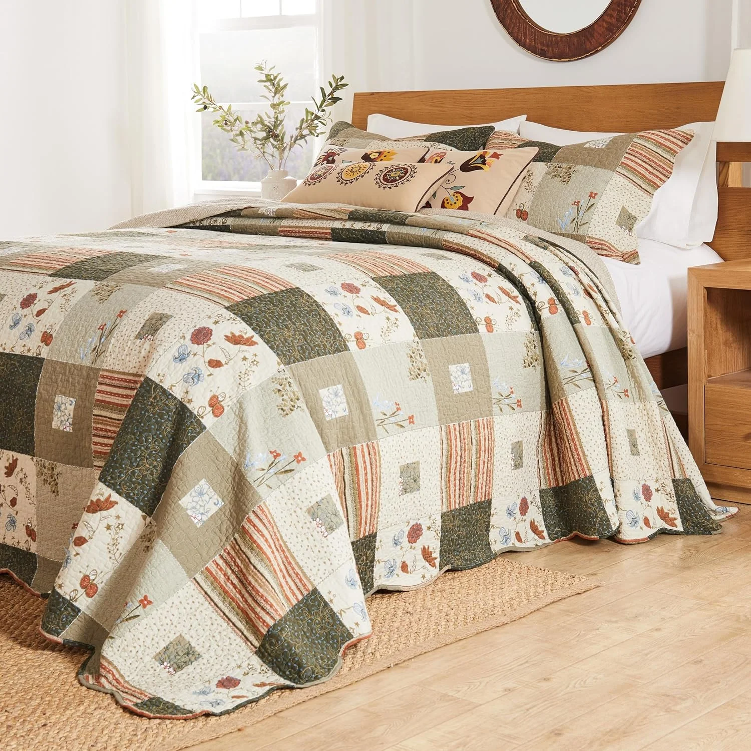 ست روتختی لحافی پنبه ای گرینلند هوم مدل Sedona، سایز جامبو کینگ (3 تکه)، خاکستری ست روتختی لحافی پنبه ای گرینلند هوم مدل Sedona، سایز جامبو کینگ (3 تکه)، خاکستری