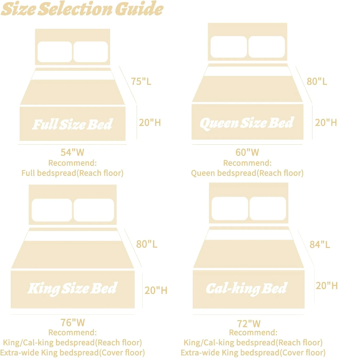 روتختی کینگ سایز بزرگ HZ & HY، ست روتختی لحافی، لحاف نازک سبک وزن، دو رو، لوکس، 5 تکه، 100% میکروفایبر، کینگ/کال کینگ، عاجی زرد