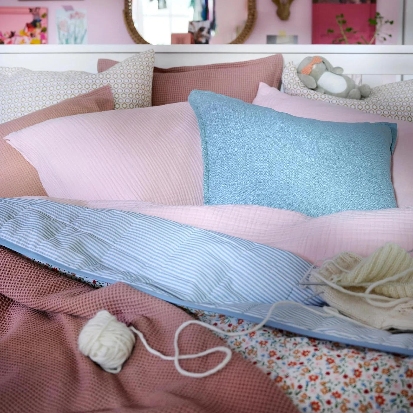 روتختی ایکیا مدل Gullnattljus با طرح گلدار سفید کد 10603000