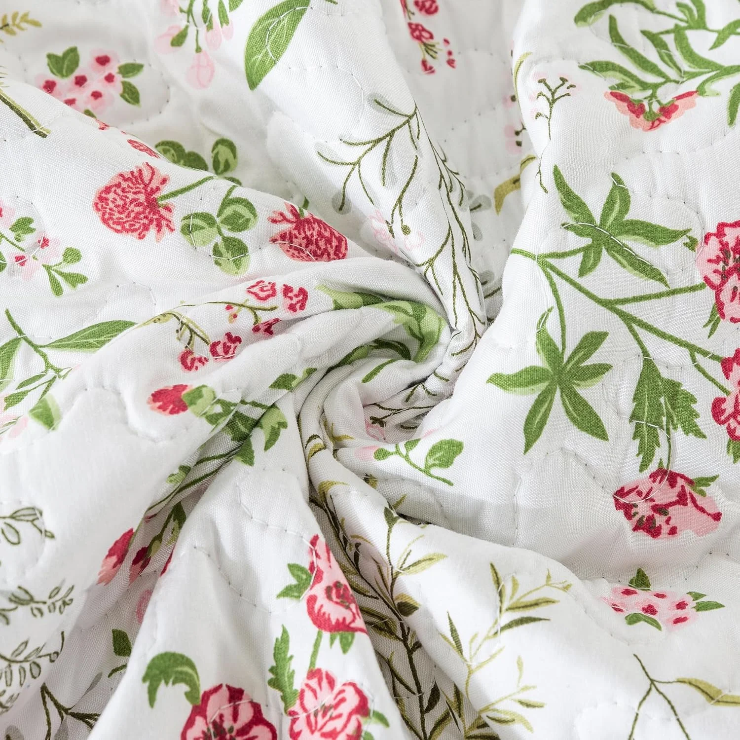 لحاف طرح گل HoneiLife سایز کینگ - ست 3 تکه لحاف میکروفایبر، رو تختی سبک وزن طرح گل های وحشی، روکش تخت طبیعت، ست روتختی لحاف کینگ، لحاف چهار فصل