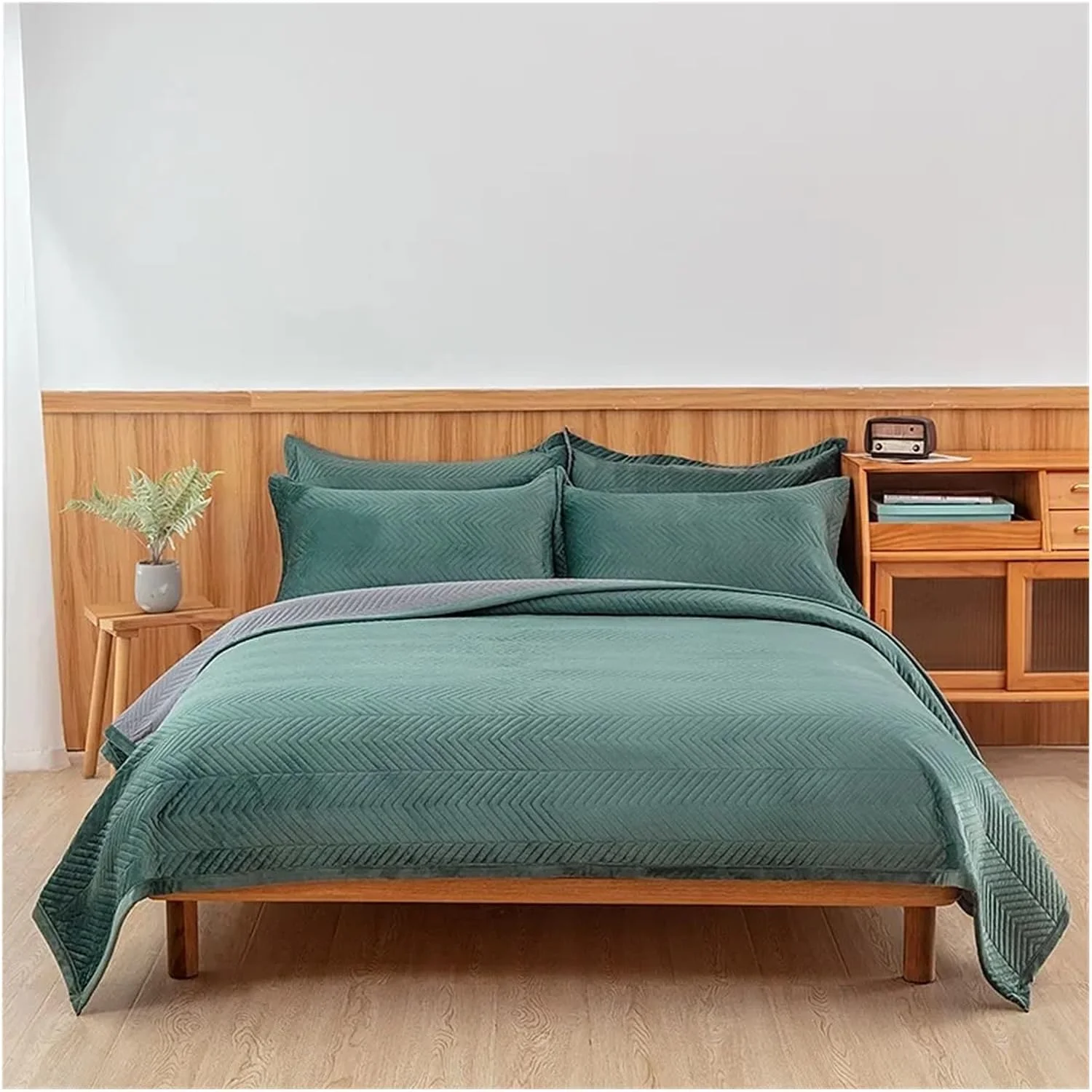 رو تختی مدرن و با کیفیت بالا، دو طرفه، لحاف تخت خواب، ملحفه لحافی، پتو، سازگار با ملحفه تخت، طرح چهارخانه، ست روتختی لوکس (C 3 تکه 245cmx270cm)