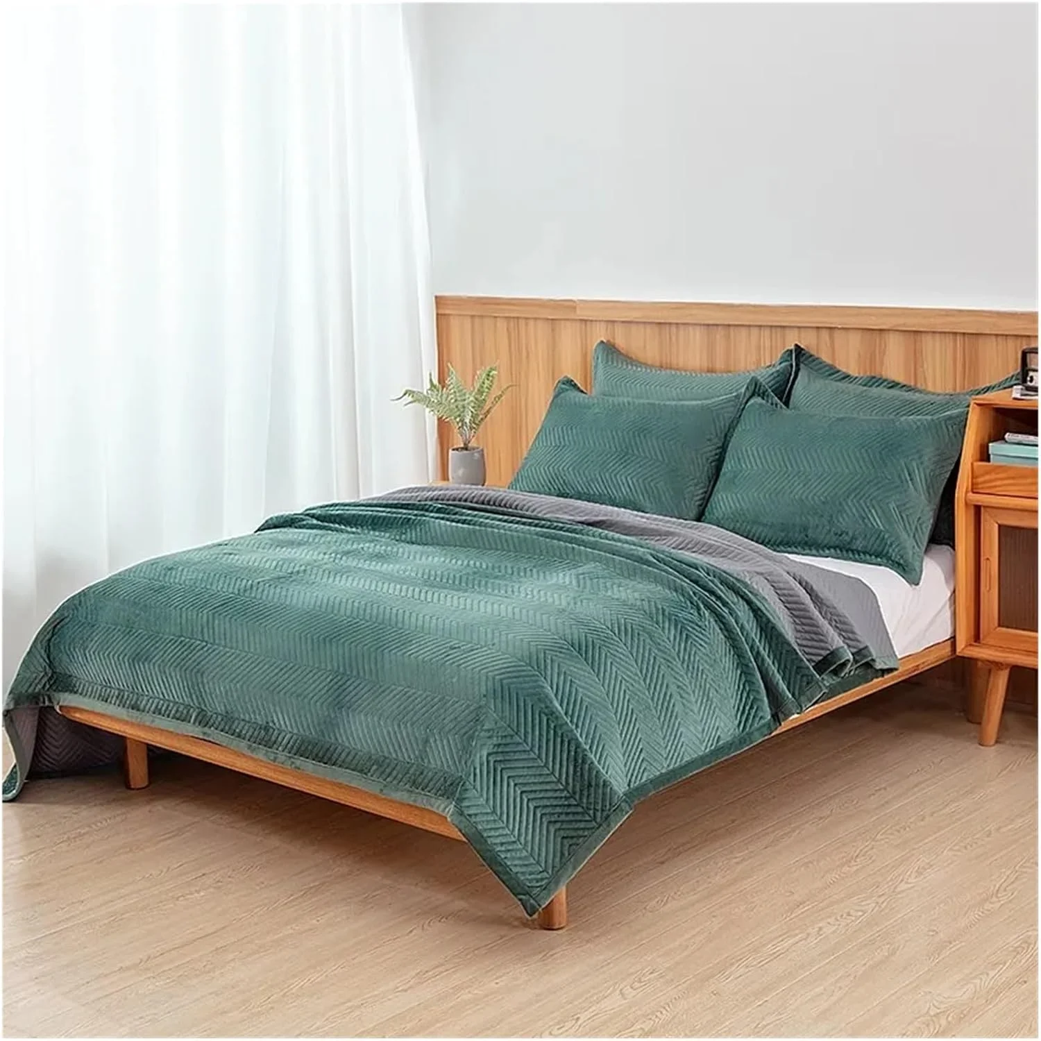 رو تختی مدرن و با کیفیت بالا، دو طرفه، لحاف تخت خواب، ملحفه لحافی، پتو، سازگار با ملحفه تخت، طرح چهارخانه، ست روتختی لوکس (C 3 تکه 245cmx270cm)