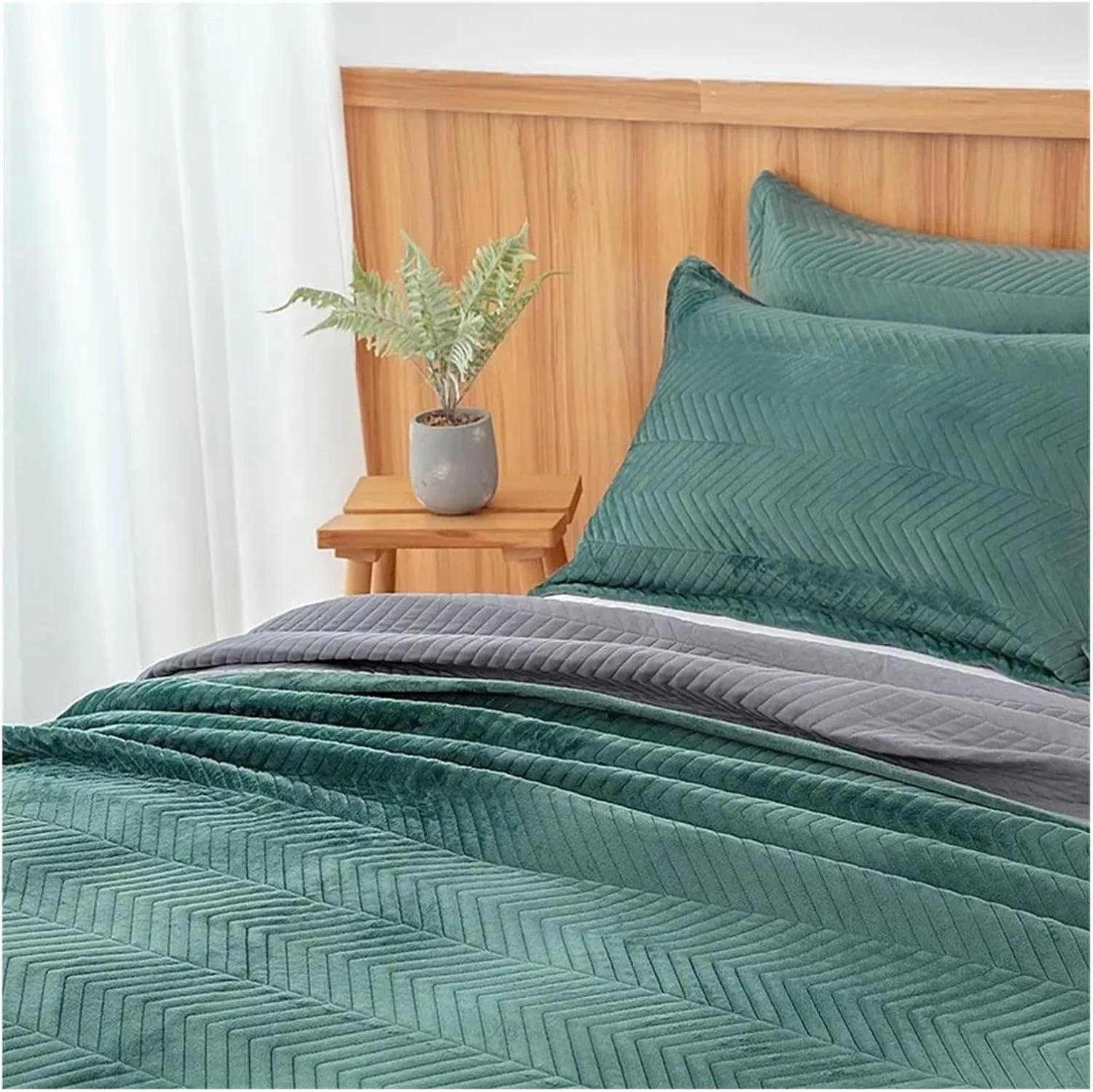 رو تختی مدرن و با کیفیت بالا، دو طرفه، لحاف تخت خواب، ملحفه لحافی، پتو، سازگار با ملحفه تخت، طرح چهارخانه، ست روتختی لوکس (C 3 تکه 245cmx270cm)