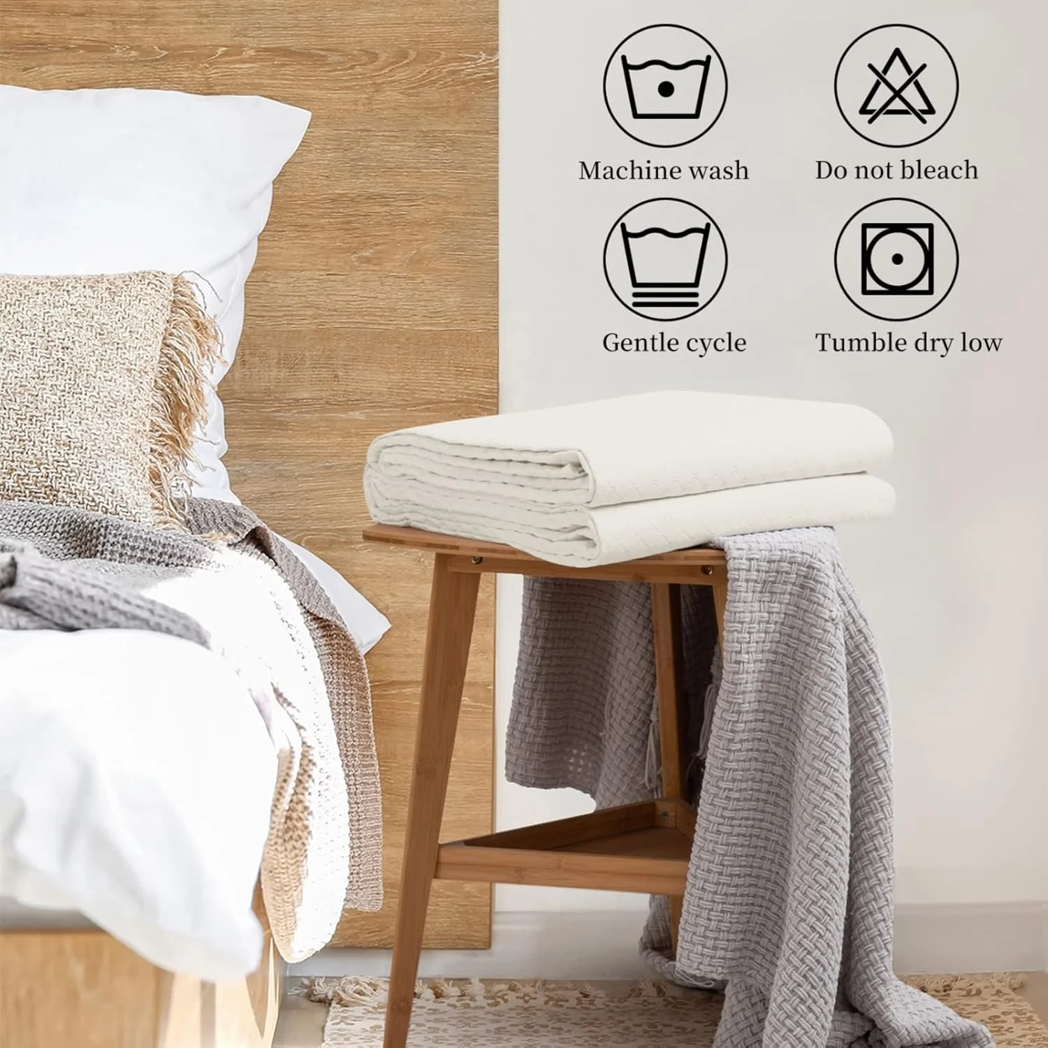 لحاف تختخواب طرحدار لوکس هالی هوم، فوق العاده نرم و یکدست، تک نفره، طرح پین سونیک، رو تختی، سایز 86 در 96 اینچ، عاجی، مناسب تخت کامل/کوئین