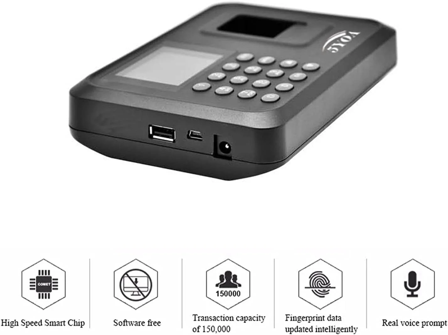 دستگاه ثبت تردد اثر انگشتی بیومتریک کارت ساعت USB، سیستم حضور و غیاب اداری، دستگاه ثبت زمان، دستگاه خواننده کارمندان برای کسب و کارهای کوچک Zeenyi (پرتغالی)