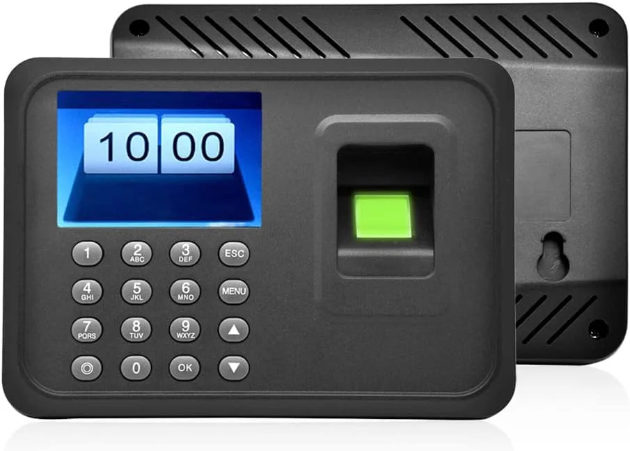 دستگاه حضور و غیاب اثر انگشتی Eacam با صفحه نمایش 2.4 اینچی TFT LCD، دستگاه بیومتریک USB برای حضور و غیاب کارکنان، پشتیبانی از کنترل دسترسی دیسک USB، مشکی