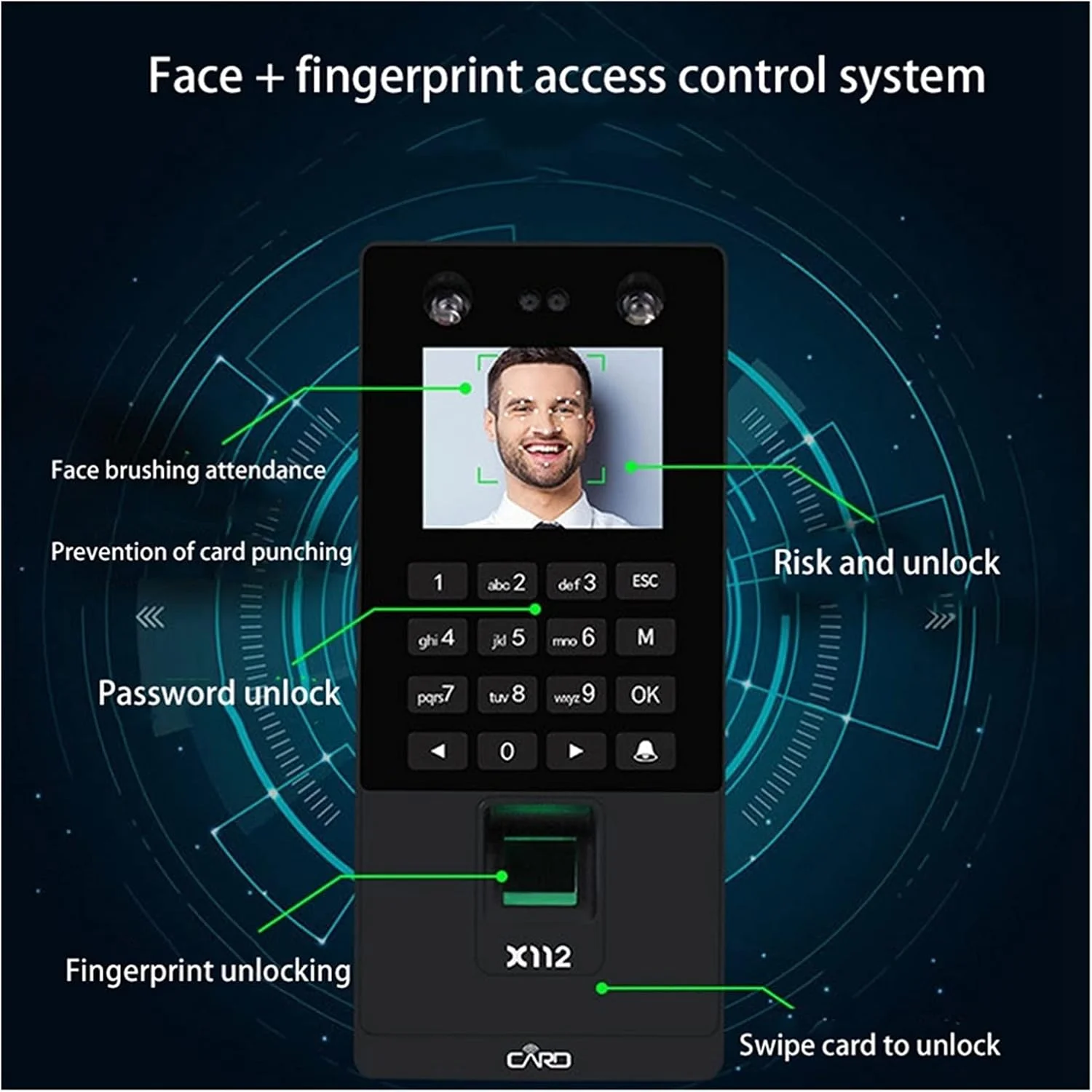 دستگاه حضور و غیاب هانزالا، سیستم کنترل دسترسی بیومتریک چهره، دستگاه حضور و غیاب اثر انگشت و تشخیص چهره، پشتیبانی از رمز عبور، شبکه TCP/IP، ثبت اطلاعات حضور و غیاب کارکنان