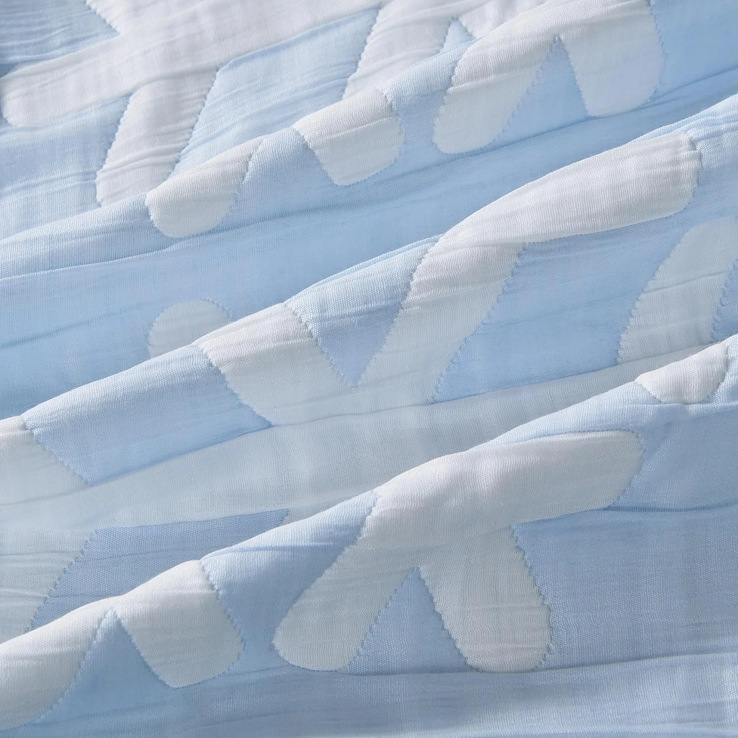 روتختی متلسی Great Bay Home با روبالشتی برای تخت های یک نفره - روتختی سبک وزن، ست روتختی با تم زمستانی - پارچه موسلین طرح دانه برف (تخت یک نفره/تخت یک نفره بزرگ، آبی/سفید)