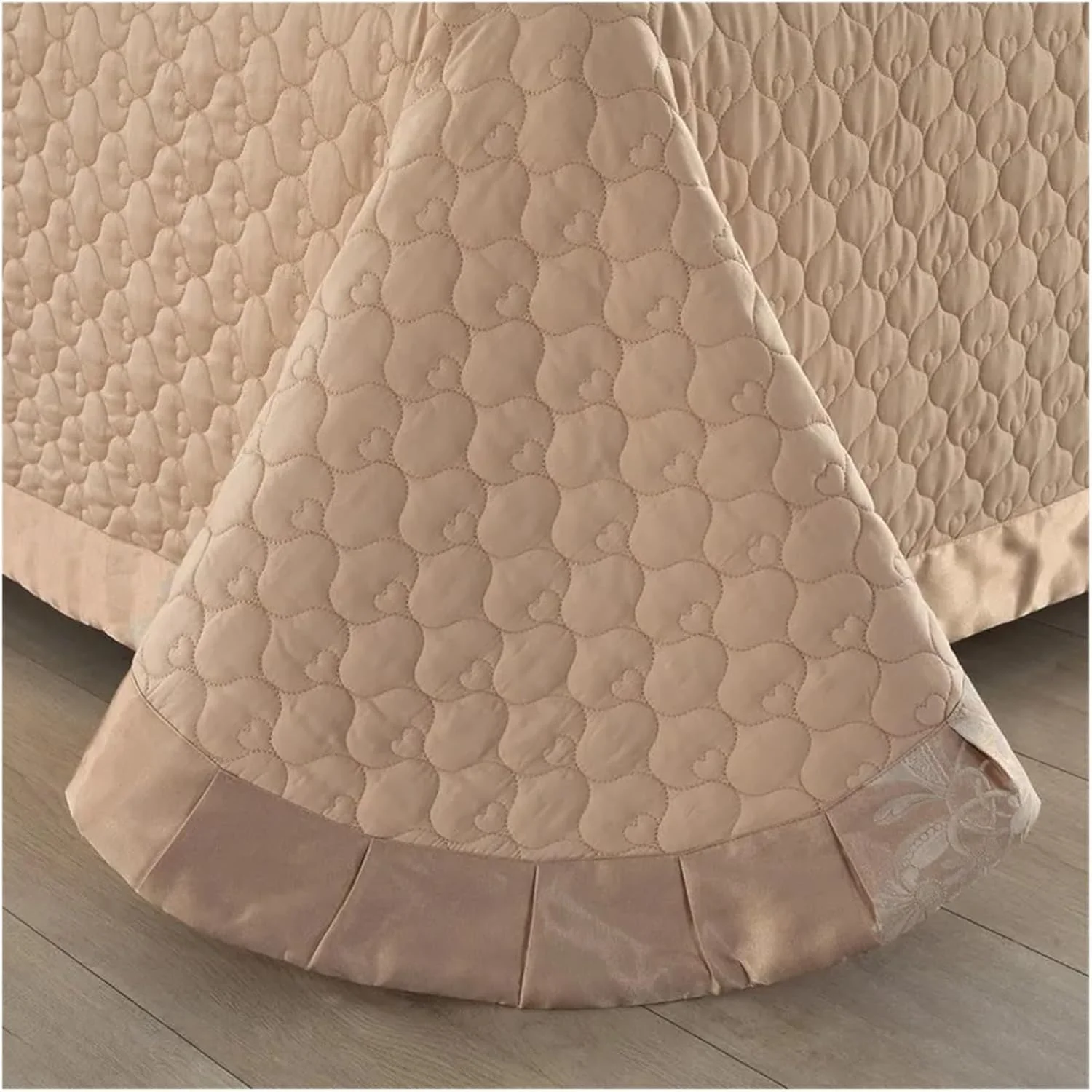 ست ملحفه 4 تکه رویال گونگساتین طرح ژاکارد شیک گلدوزی شده، ست ملحفه نرم و ابریشمی براق 4 تکه شامل روکش لحاف، روتختی پنبه‌ای لحاف‌دوزی شده و روبالشی، تخت خواب لوکس در یک کیف (سایز کوئین مناسب تخت 1.8 متری، 4 تکه)