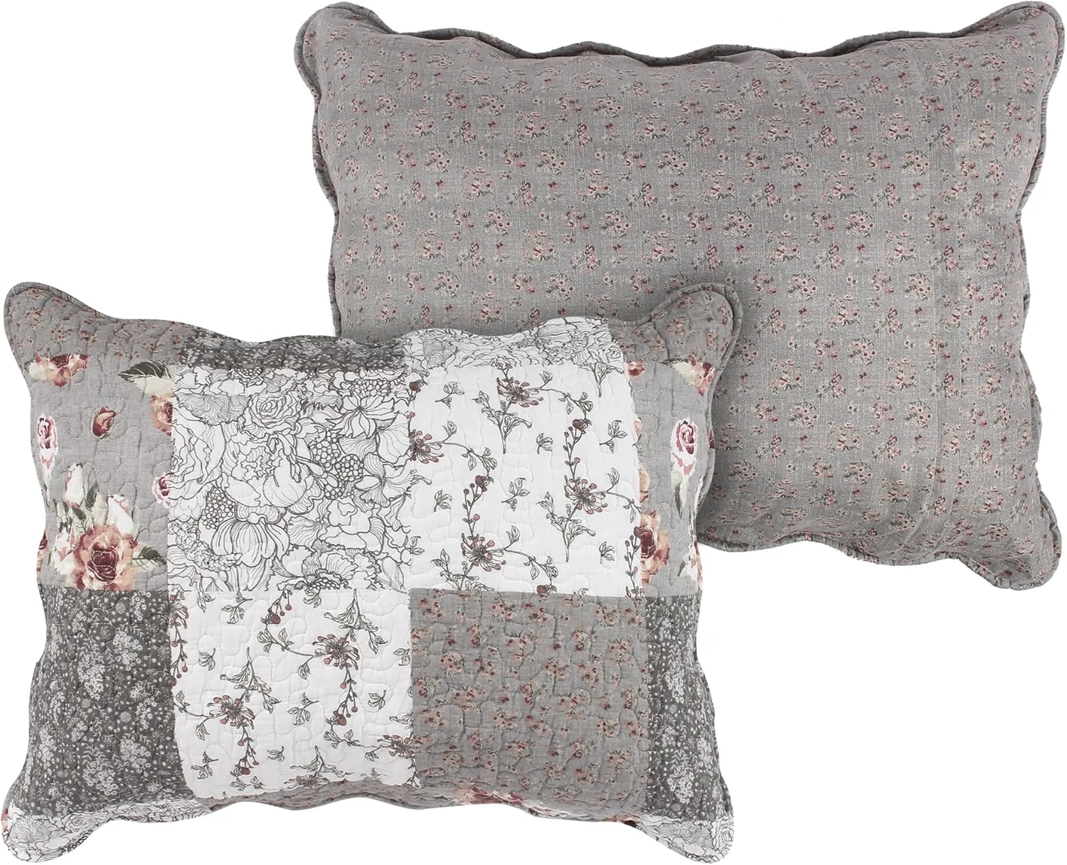 ست روتختی پنبه ای طرح دار گرینلند هوم Barefoot Bungalow Giulia، سه تکه سایز کینگ بزرگ، خاکستری