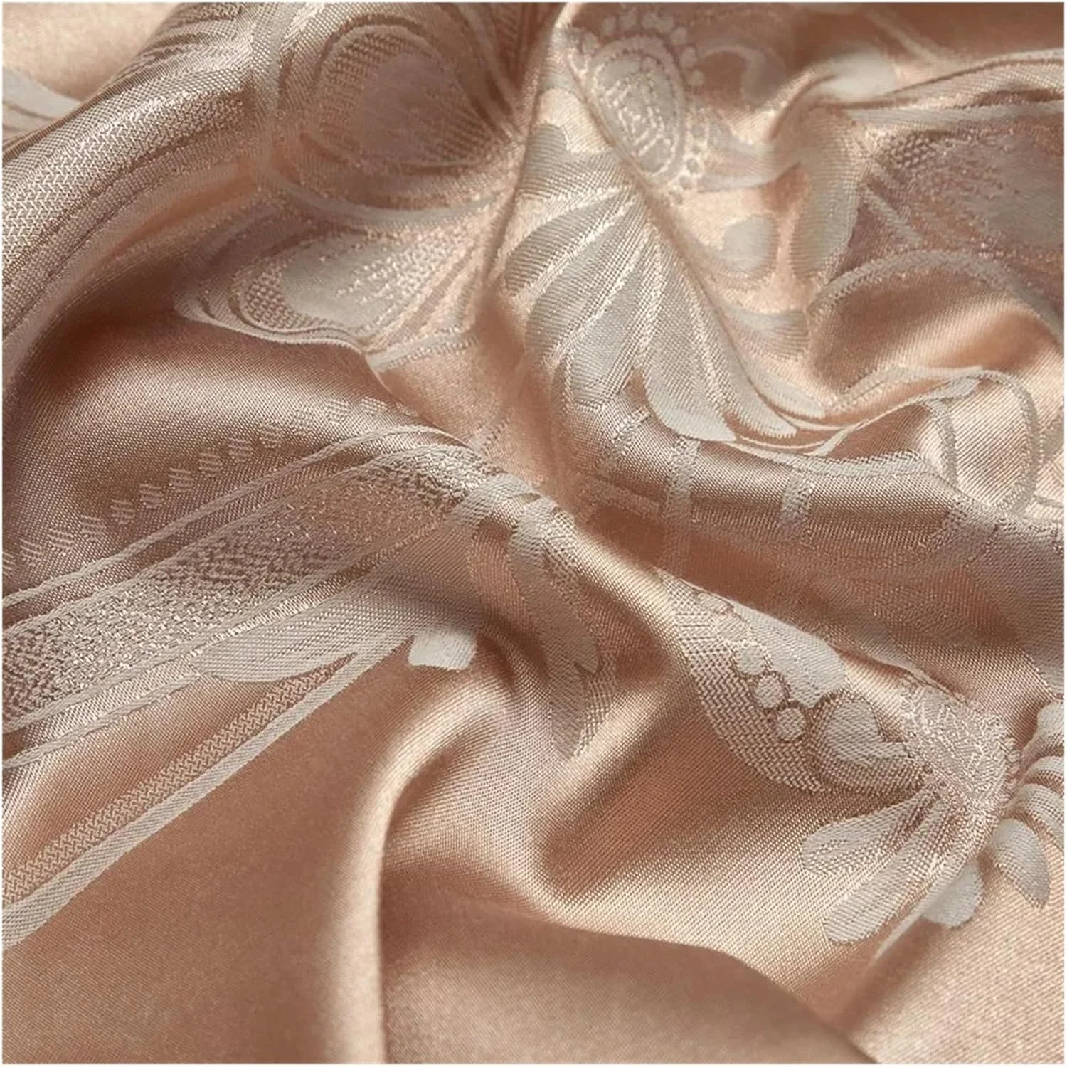 ست ملحفه 4 تکه رویال گونگساتین طرح ژاکارد شیک گلدوزی شده، ست ملحفه نرم و ابریشمی براق 4 تکه شامل روکش لحاف، روتختی پنبه‌ای لحاف‌دوزی شده و روبالشی، تخت خواب لوکس در یک کیف (سایز کوئین مناسب تخت 1.8 متری، 4 تکه)