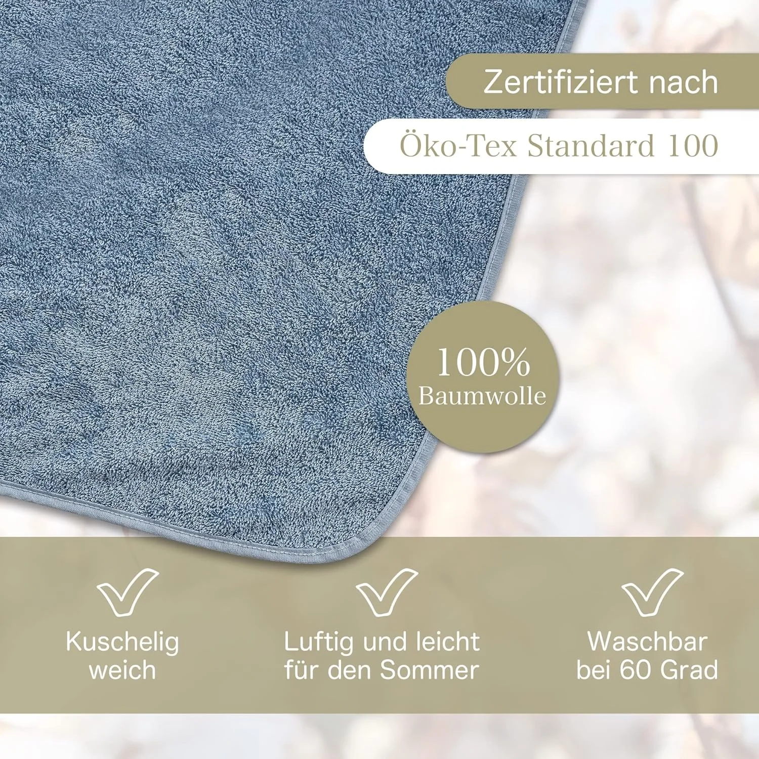 پتوی حوله ای کیگاتکس ساخته شده از 100% پنبه - پتوی تابستانی، روتختی، روکش تخت، حوله ساحلی - قابل شستشو - دارای گواهینامه Oeko-Tex - 150 x 200 سانتی متر - یشمی