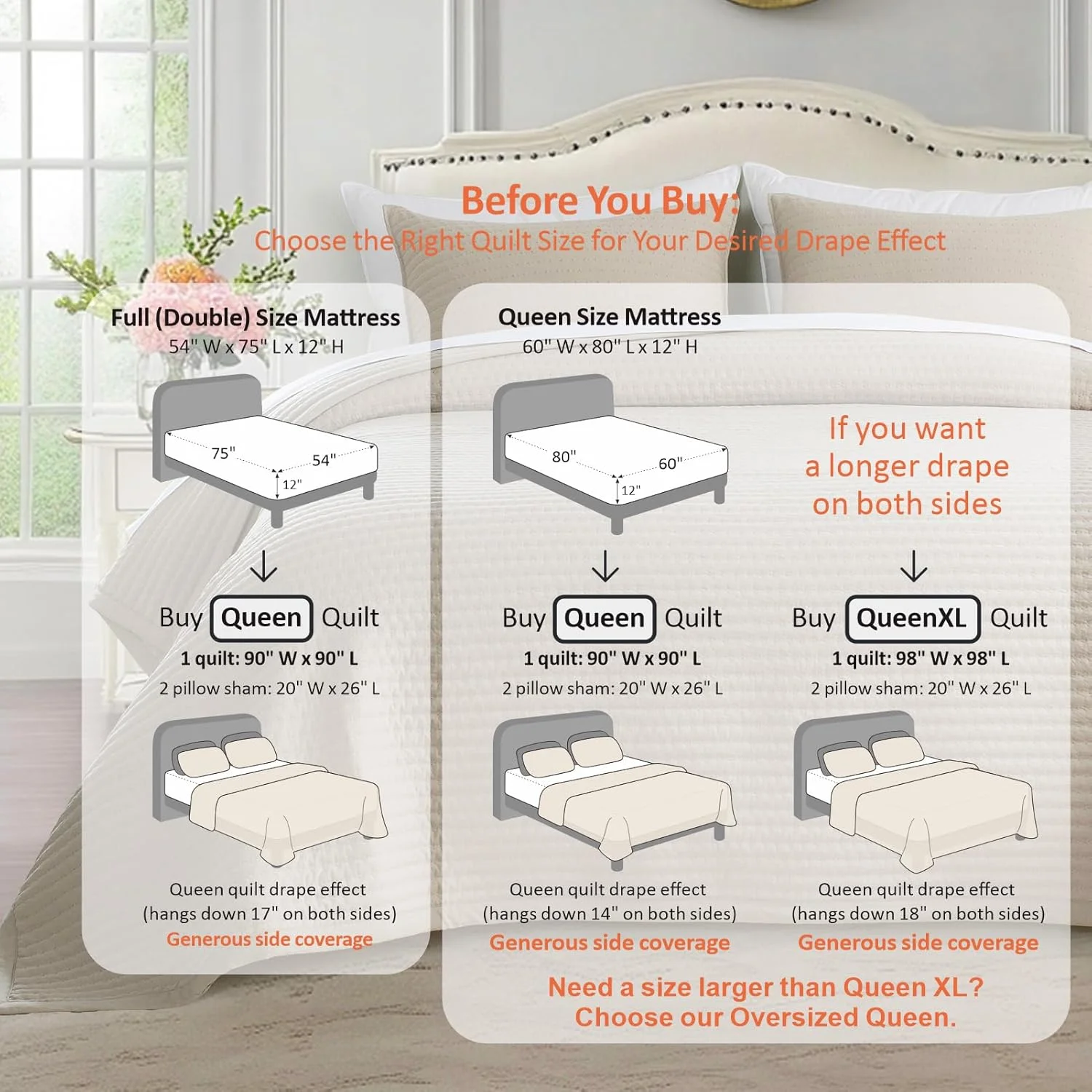 ست لحاف مینی KASENTEX - سنگ شور شده - رو تختی فوق العاده نرم - سبک وزن - پر شده از میکروفیبر جایگزین پر سفید - قابل شستشو در ماشین لباسشویی - رنگ های ثابت، سایز Full/Queen + 2 روبالشی، شتری