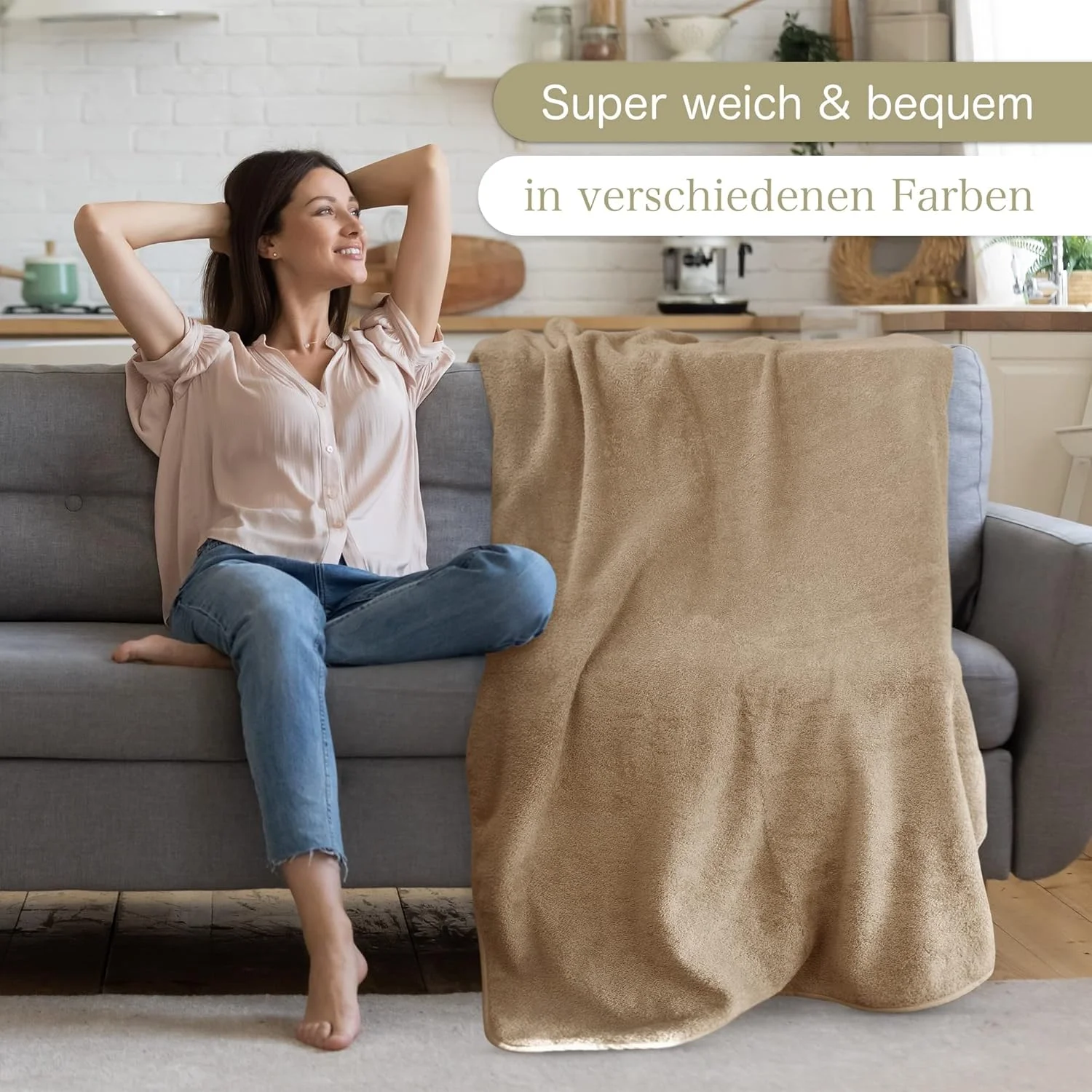 پتوی حوله ای کیگاتکس ساخته شده از 100% پنبه - پتوی تابستانی، روتختی، روکش تخت، حوله ساحلی - قابل شستشو - دارای گواهینامه Oeko-Tex - 150 x 200 سانتی متر - یشمی