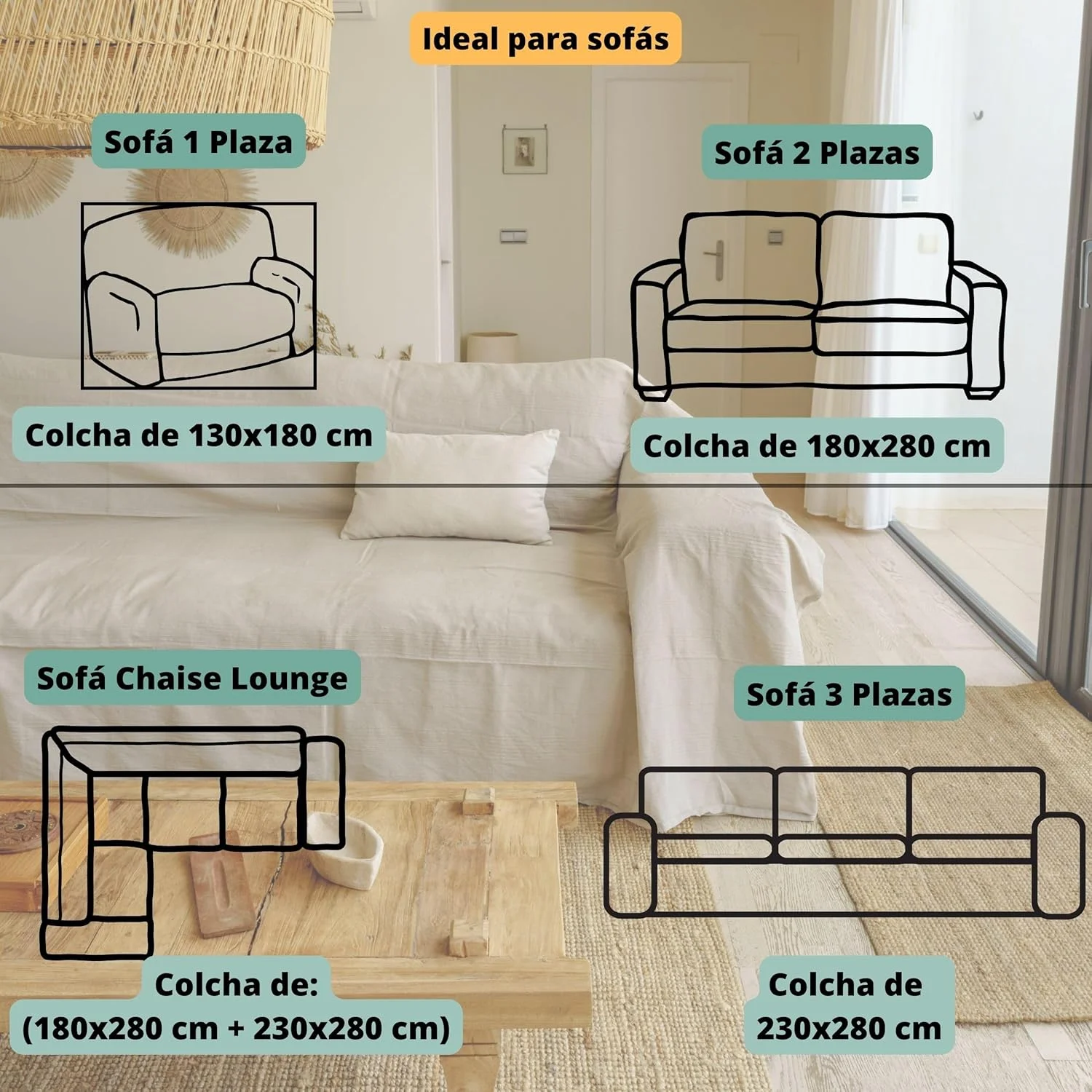 جاراپا هوم پتو لحاف و چند منظوره دست ساز با عشق برای مبل، لحاف های بژ و سفید. روکش مبل چهارخانه چند منظوره، روتختی مدرن بادوام و پارچه ای 150 53.90 (قهوه ای روشن، 180 x 280 سانتی متر)