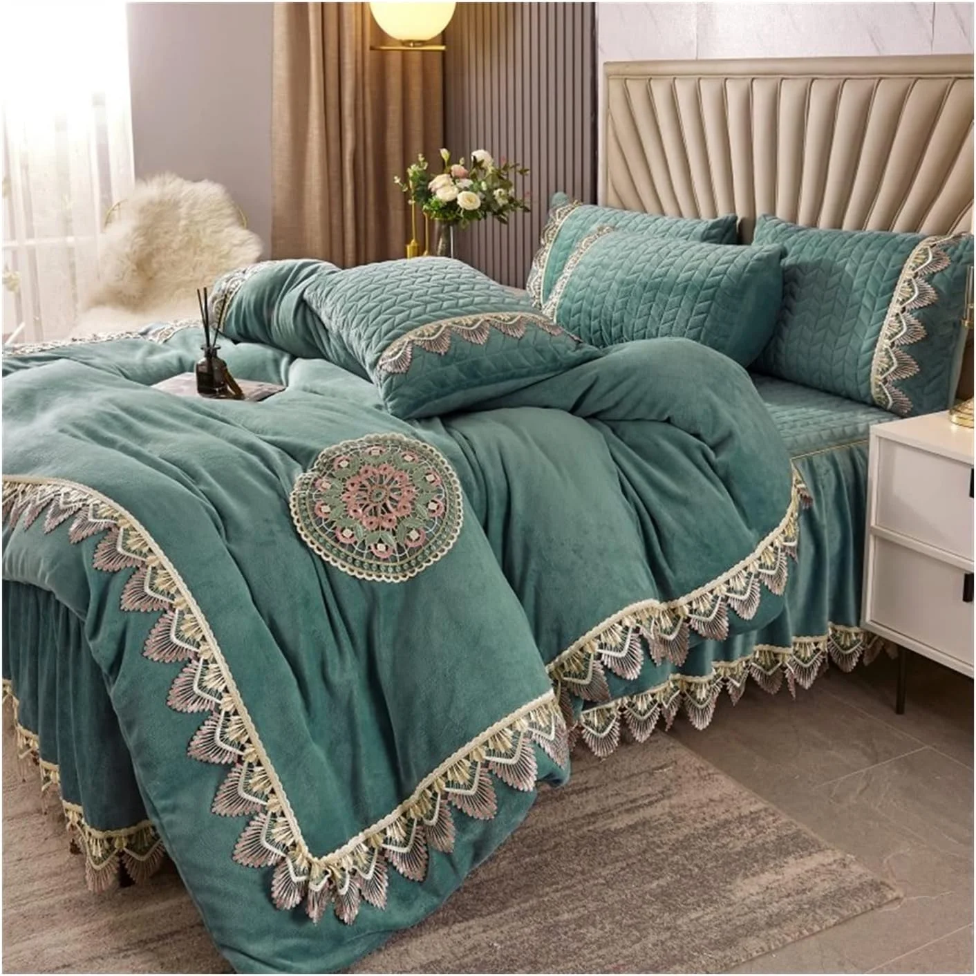 ست روتختی GLigeT، منسوجات خانگی، مخمل شیری سه بعدی، روتختی مرجانی ضخیم، ست لحاف دار 4 تکه، رنگ ثابت، مناسب تختخواب کامل زمستانی (رنگ: E، سایز: تخت 1.8 * 2.2 متر - 200x230 سانتی متر) ست روتختی GLigeT، منسوجات خانگی، مخمل شیری سه بعدی، روتختی مرجانی ضخیم، ست لحاف دار 4 تکه، رنگ ثابت، مناسب تختخواب کامل زمستانی (رنگ: E، سایز: تخت 1.8 * 2.2 متر - 200x230 سانتی متر)