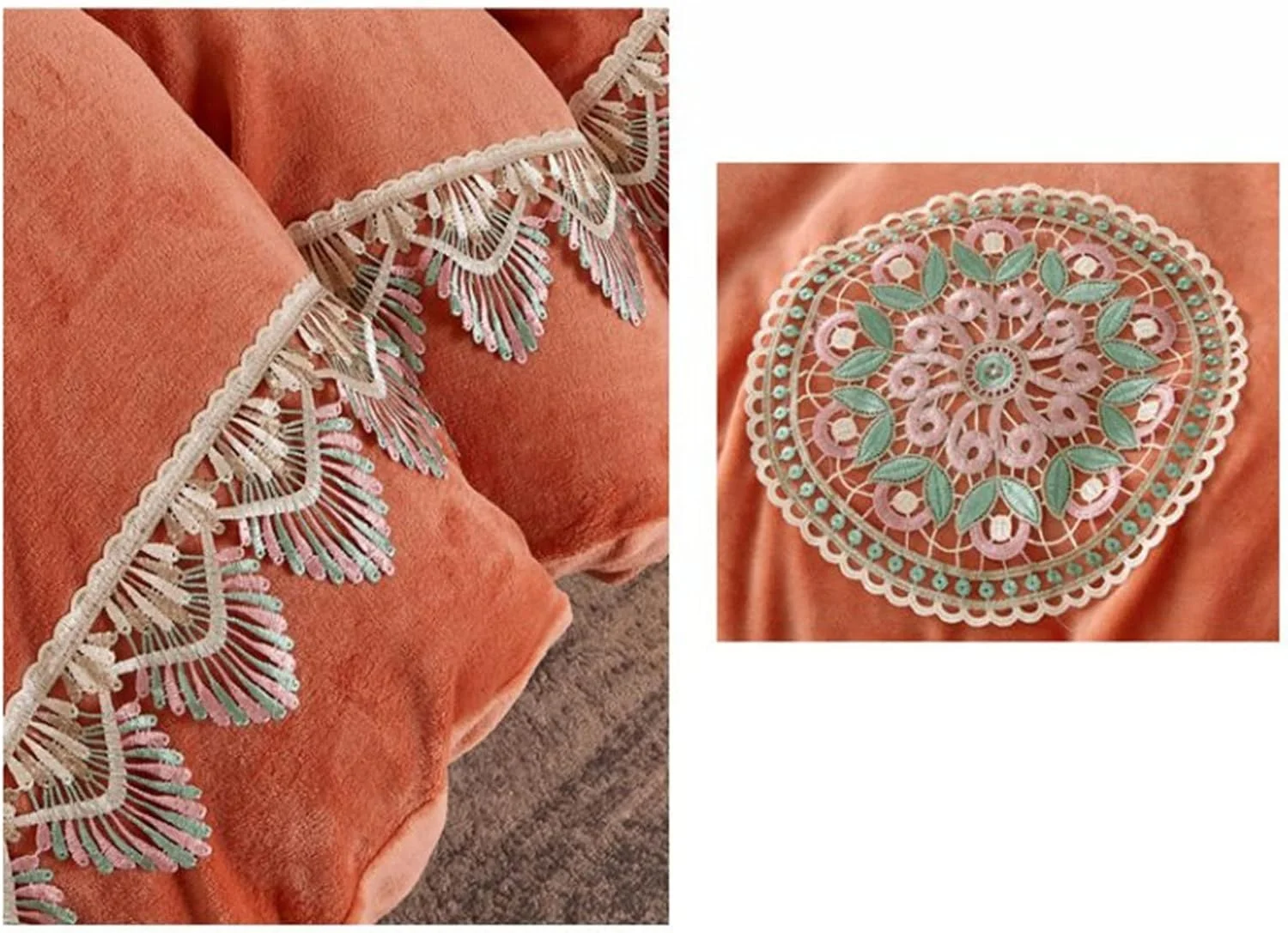 ست روتختی GLigeT، منسوجات خانگی، مخمل شیری سه بعدی، روتختی مرجانی ضخیم، ست لحاف دار 4 تکه، رنگ ثابت، مناسب تختخواب کامل زمستانی (رنگ: E، سایز: تخت 1.8 * 2.2 متر - 200x230 سانتی متر)