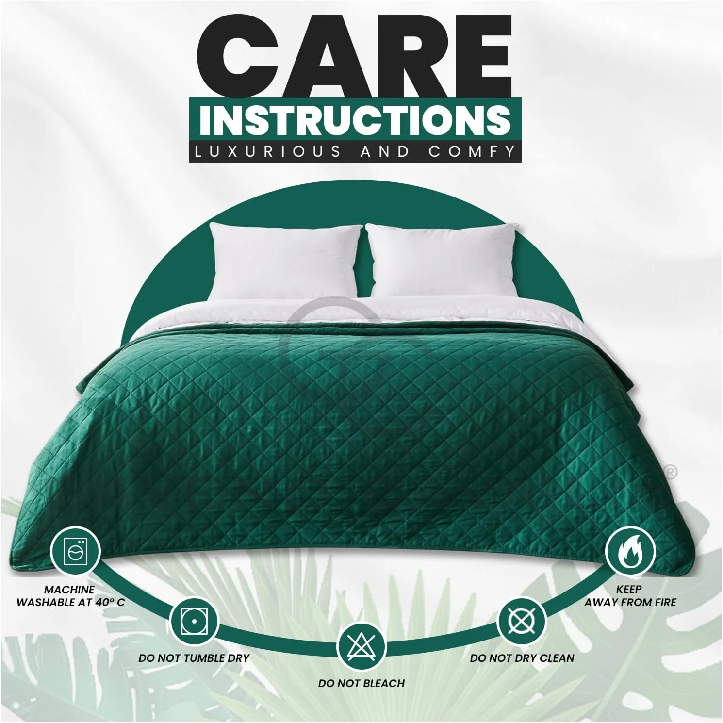 روتختی لحاف دار پینسونیک جی سی گاوِنو کاوالیا، لحاف سبک وزن، رو تختی بزرگ مبل، سبز، 150X200