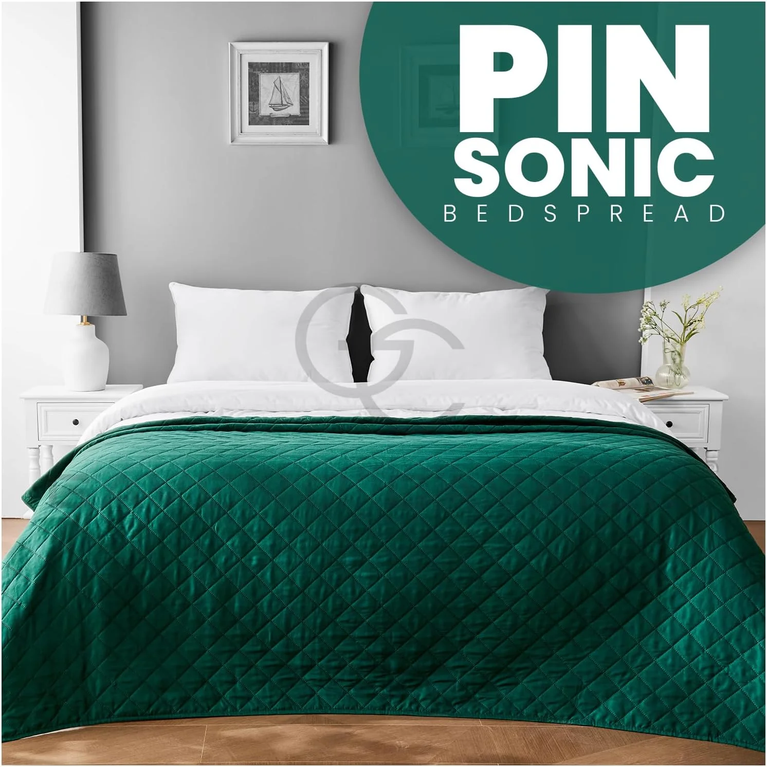 روتختی لحاف دار پینسونیک جی سی گاوِنو کاوالیا، لحاف سبک وزن، رو تختی بزرگ مبل، سبز، 150X200