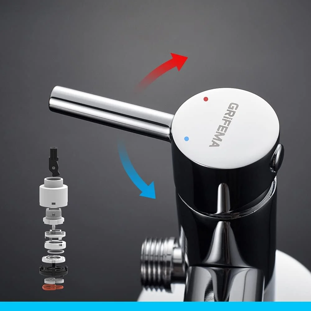 ست اسپری بهداشتی توالت دیواری GRIFEMA COMPLENTO-G154، اسپری شاتاف برای توالت فرنگی، شلنگ 1/2 اینچ، کروم