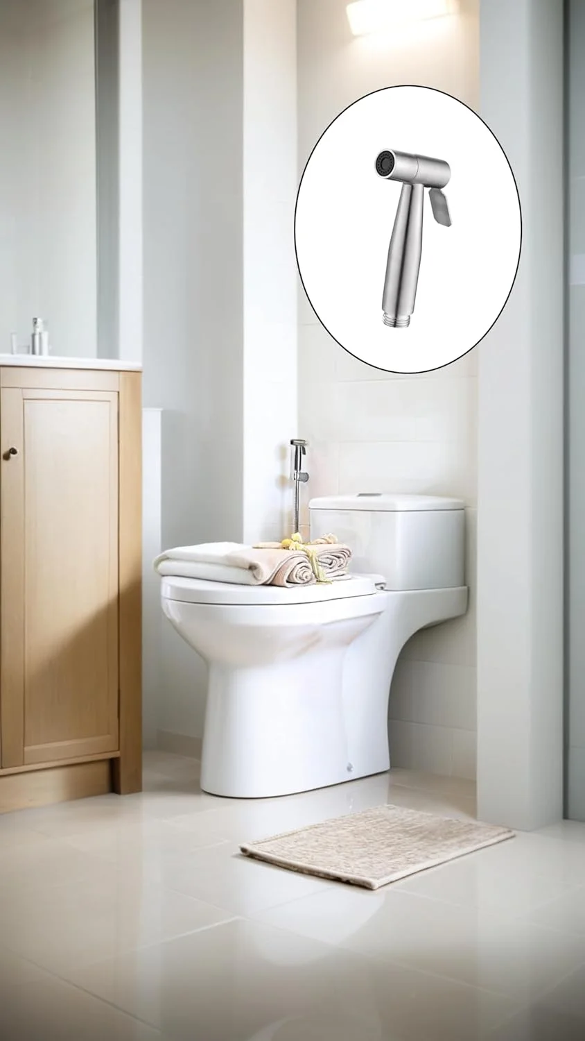 سردوش توالت بیده استیل Sweet seven - بسته 2 عددی اسپری دستی پارچه ای برای تمیز کردن آشپزخانه و توالت سردوش توالت بیده استیل Sweet seven - بسته 2 عددی اسپری دستی پارچه ای برای تمیز کردن آشپزخانه و توالت