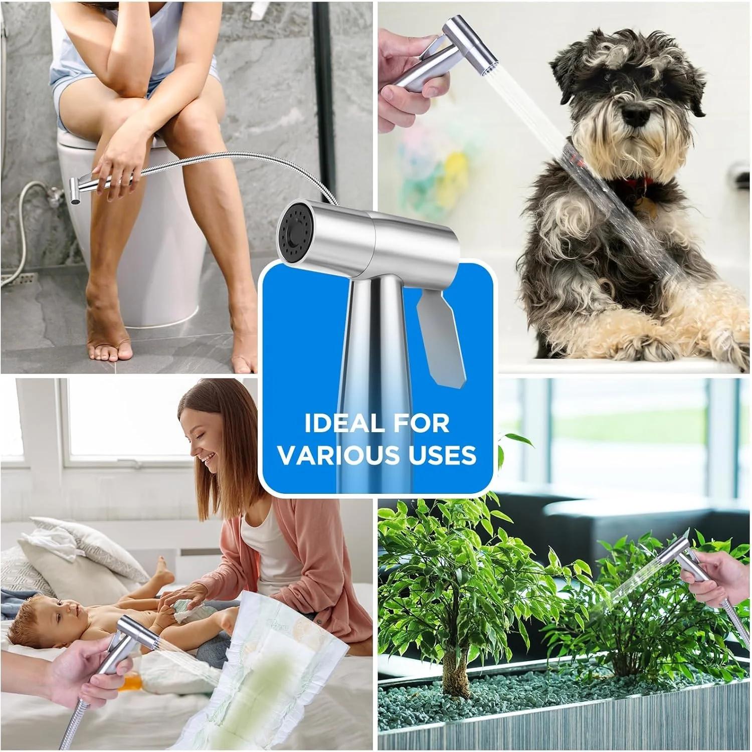 اسپری دستی توالت STAYOUNG، اسپری دوش توالت مسلم با فشار آب قابل تنظیم از طریق شلنگ بیده، برای بهداشت شخصی، حمام نوزاد و حیوانات خانگی و مراقبت از بانوان اسپری دستی توالت STAYOUNG، اسپری دوش توالت مسلم با فشار آب قابل تنظیم از طریق شلنگ بیده، برای بهداشت شخصی، حمام نوزاد و حیوانات خانگی و مراقبت از بانوان