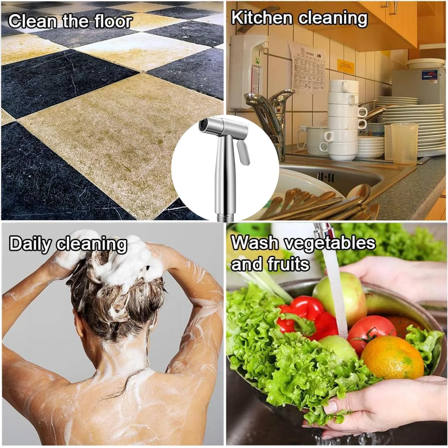 اسپری دستی توالت STAYOUNG، اسپری دوش توالت مسلم با فشار آب قابل تنظیم از طریق شلنگ بیده، برای بهداشت شخصی، حمام نوزاد و حیوانات خانگی و مراقبت از بانوان اسپری دستی توالت STAYOUNG، اسپری دوش توالت مسلم با فشار آب قابل تنظیم از طریق شلنگ بیده، برای بهداشت شخصی، حمام نوزاد و حیوانات خانگی و مراقبت از بانوان