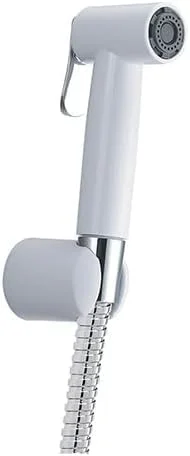 شطاف ABS با شلنگ و نگهدارنده | تفنگی اسپری بیده دستی ممتاز دیواری با فیلتر توری و صاف کننده جریان | شطاف دوش توالت مسلم با فشار بالا | سفید (RAK32009-09)