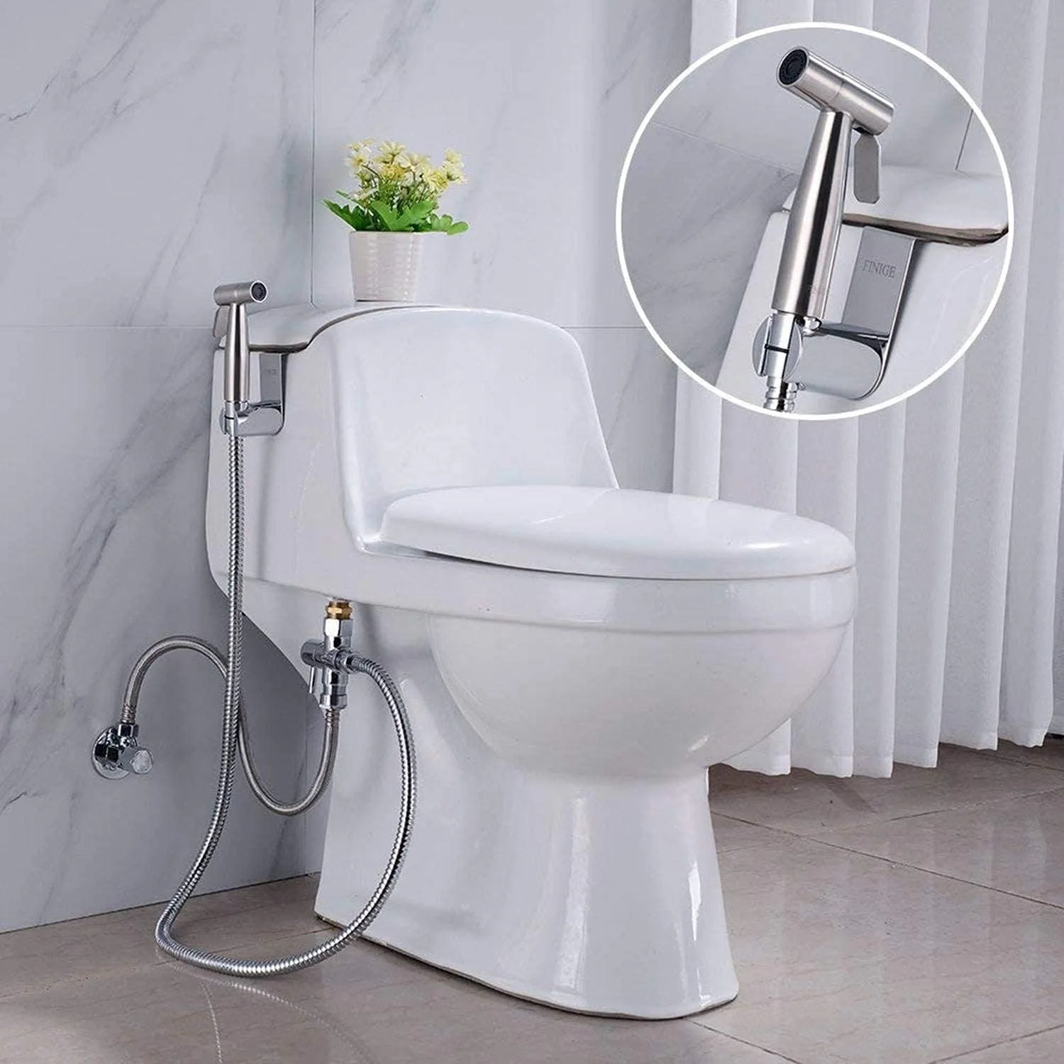 ست شیلنگ توالت بهداشتی جوناریس 3 تکه، کیت شیلنگ دستی شاتاف، دوش دستی حمام برای خود تمیز شوندگی با شیلنگ 120 سانتی متری