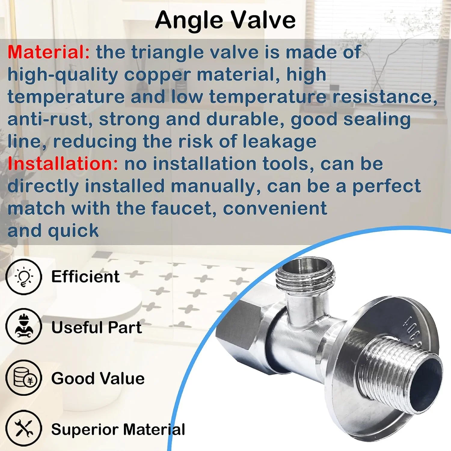 شیر زاویه ای REAXOAL، شیر قطع کننده G1/2 اینچ، شیر کنترل آب مربعی، شیر اهرمی برای توالت حمام، بیده، دوش، شیر سه راهی (نقره ای) شیر زاویه ای REAXOAL، شیر قطع کننده G1/2 اینچ، شیر کنترل آب مربعی، شیر اهرمی برای توالت حمام، بیده، دوش، شیر سه راهی (نقره ای)