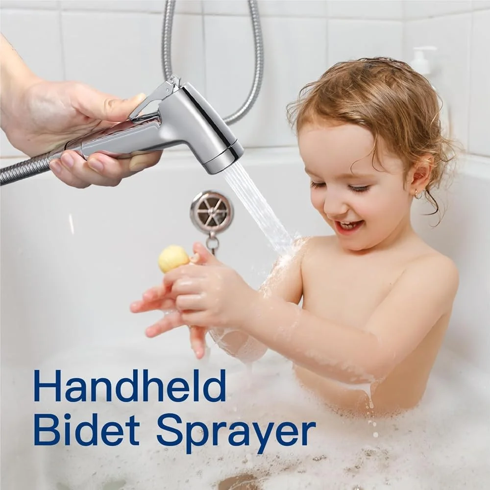 اسپری دستی بیده AMERTEER - ست شاتاف توالت با شلنگ بیده استیل 47 اینچی - اسپری جت دوش اسلامی برای توالت - اسپری دستی دیواری حمام برای بهداشت شخصی اسپری دستی بیده AMERTEER - ست شاتاف توالت با شلنگ بیده استیل 47 اینچی - اسپری جت دوش اسلامی برای توالت - اسپری دستی دیواری حمام برای بهداشت شخصی