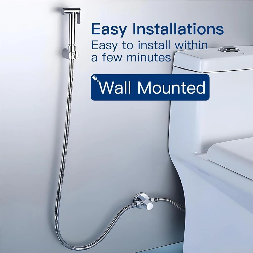 اسپری دستی بیده AMERTEER - ست شاتاف توالت با شلنگ بیده استیل 47 اینچی - اسپری جت دوش اسلامی برای توالت - اسپری دستی دیواری حمام برای بهداشت شخصی اسپری دستی بیده AMERTEER - ست شاتاف توالت با شلنگ بیده استیل 47 اینچی - اسپری جت دوش اسلامی برای توالت - اسپری دستی دیواری حمام برای بهداشت شخصی