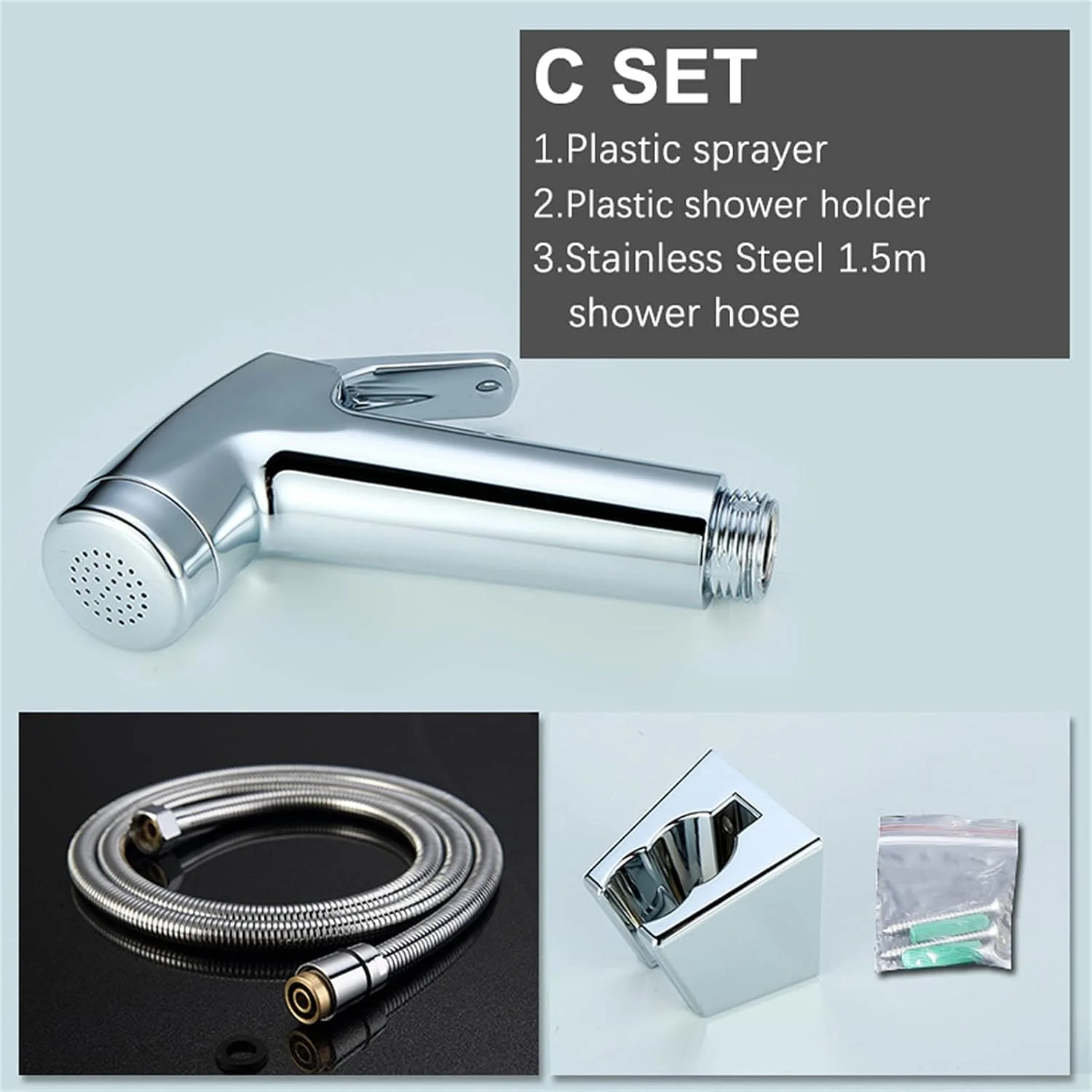 اسپری دستی بیده AMERTEER - ست شاتاف توالت با شلنگ بیده استیل 47 اینچی - اسپری جت دوش اسلامی برای توالت - اسپری دستی دیواری حمام برای بهداشت شخصی اسپری دستی بیده AMERTEER - ست شاتاف توالت با شلنگ بیده استیل 47 اینچی - اسپری جت دوش اسلامی برای توالت - اسپری دستی دیواری حمام برای بهداشت شخصی