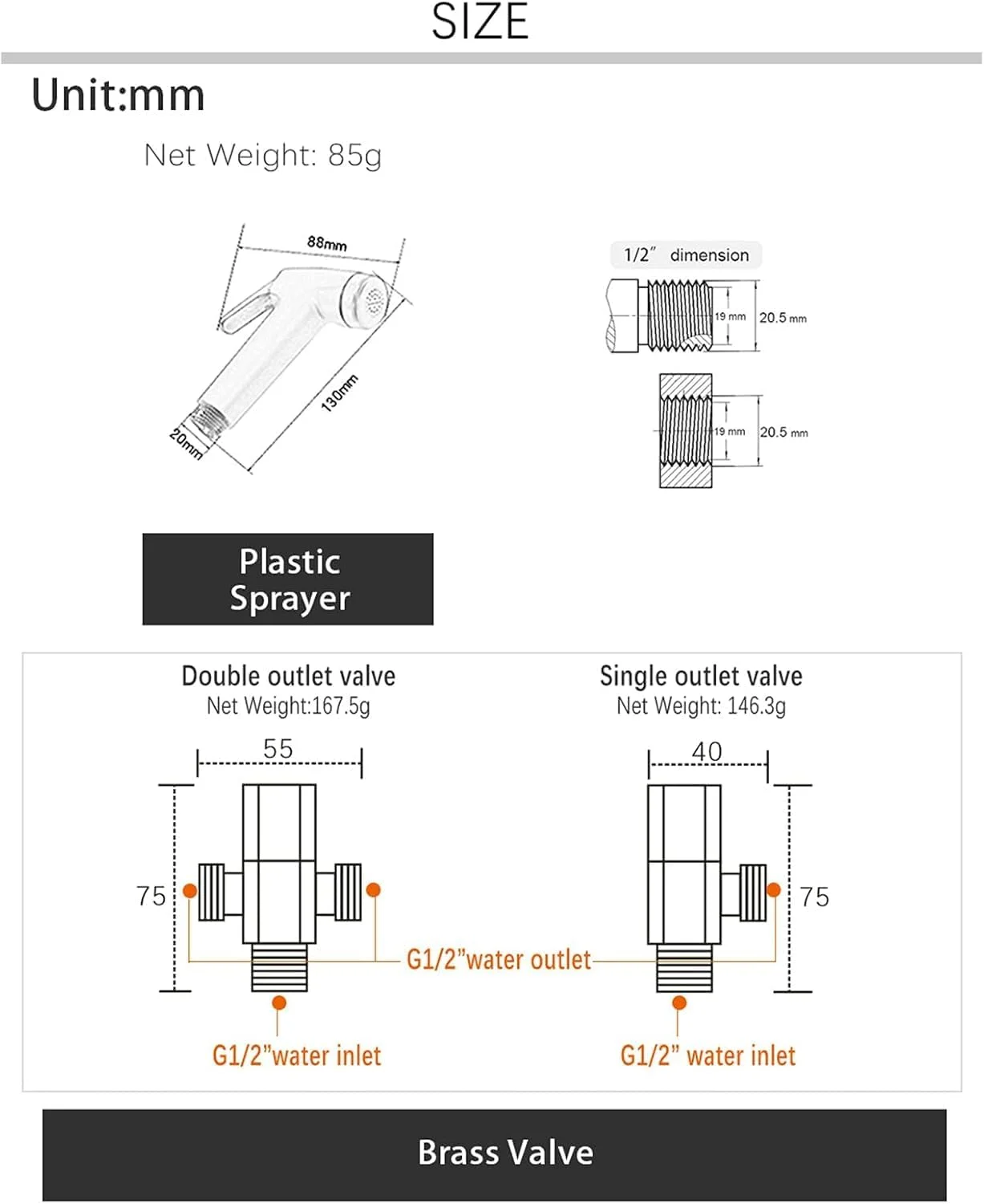 اسپری دستی بیده AMERTEER - ست شاتاف توالت با شلنگ بیده استیل 47 اینچی - اسپری جت دوش اسلامی برای توالت - اسپری دستی دیواری حمام برای بهداشت شخصی اسپری دستی بیده AMERTEER - ست شاتاف توالت با شلنگ بیده استیل 47 اینچی - اسپری جت دوش اسلامی برای توالت - اسپری دستی دیواری حمام برای بهداشت شخصی