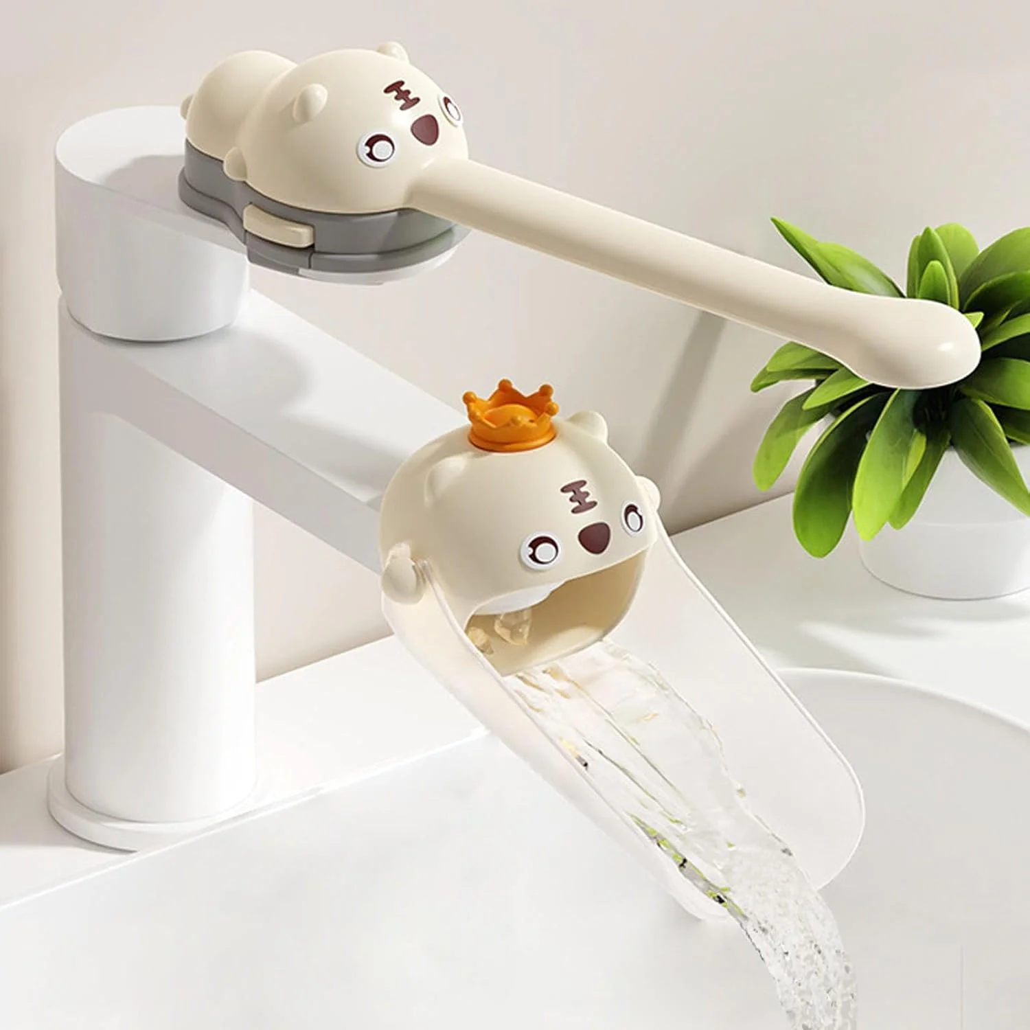 ست افزایش دهنده دسته شیر آب NALACAL، اتصال به دسته سینک و شیر آب برای سرگرم کردن شستن دست ها و آموزش کودک شما، دسته شیر آب و نازل افزایش دهنده دسته شیر آب برای کودکان (2 عدد - سفید) ست افزایش دهنده دسته شیر آب NALACAL، اتصال به دسته سینک و شیر آب برای سرگرم کردن شستن دست ها و آموزش کودک شما، دسته شیر آب و نازل افزایش دهنده دسته شیر آب برای کودکان (2 عدد - سفید)