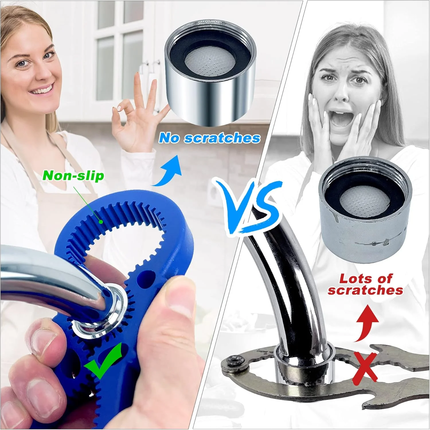 مجموعه آچار هواکش شیر آب در 4 سایز، ابزار کلید و برداشتن پوسته، آچار لوله آب سینک شیر آب جهانی حمام مجموعه آچار هواکش شیر آب در 4 سایز، ابزار کلید و برداشتن پوسته، آچار لوله آب سینک شیر آب جهانی حمام