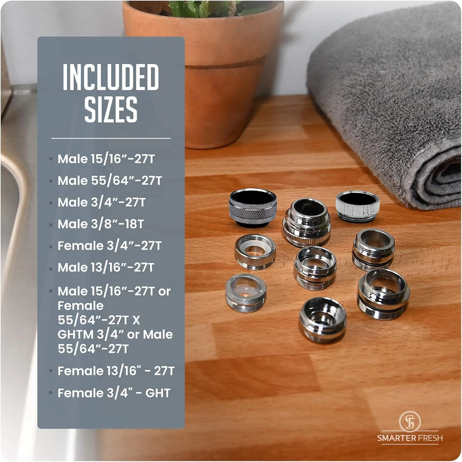 مجموعه 9 عددی آداپتور شیرآلات تزویق، مجموعه آداپتور برنجی هواکش، اتصال شلنگ باغ، فیلتر آب، شلنگ استاندارد از طریق شیر انحرافی، آداپتور شیر نر و ماده برای سینک، اندازه های مختلف، نقره ای مجموعه 9 عددی آداپتور شیرآلات تزویق، مجموعه آداپتور برنجی هواکش، اتصال شلنگ باغ، فیلتر آب، شلنگ استاندارد از طریق شیر انحرافی، آداپتور شیر نر و ماده برای سینک، اندازه های مختلف، نقره ای