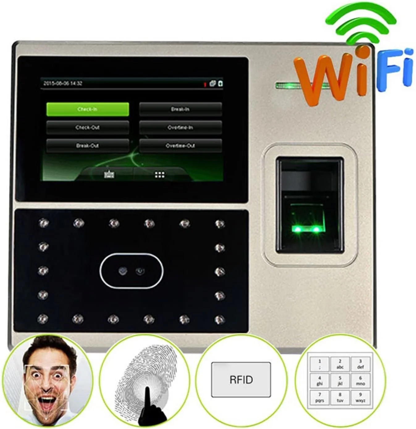 سیستم حضور و غیاب تشخیص چهره و اثر انگشت GHQERTY Enterprise UFace800 با سیستم عامل لینوکس و TCP/IP، مناسب برای ثبت ورود و خروج کارکنان سیستم حضور و غیاب تشخیص چهره و اثر انگشت GHQERTY Enterprise UFace800 با سیستم عامل لینوکس و TCP/IP، مناسب برای ثبت ورود و خروج کارکنان