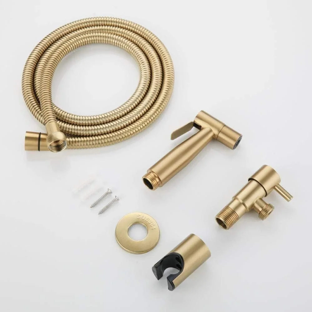 شیر دستی توالت KEKEYANG، ست دوش استیل ضد زنگ برای شستشوی پارچه ای نوزاد - کیت شیر آب طلایی برس خورده عتیقه، اسپری بیده دستی حمام شیر دستی توالت KEKEYANG، ست دوش استیل ضد زنگ برای شستشوی پارچه ای نوزاد - کیت شیر آب طلایی برس خورده عتیقه، اسپری بیده دستی حمام