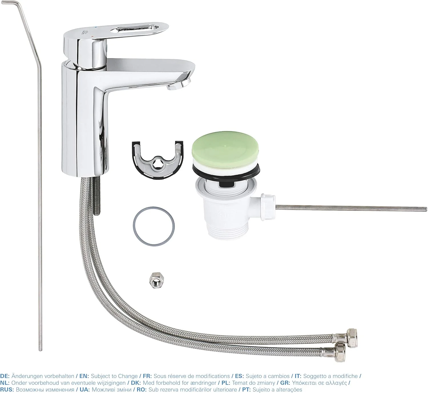 شیر روشویی تک اهرمی GROHE BauLoop | سایز S | به همراه سیفون پلاستیکی بالاجهنده | شیر آب صرفه جویی در مصرف آب | لوازم حمام | کروم | 23335000 شیر روشویی تک اهرمی GROHE BauLoop | سایز S | به همراه سیفون پلاستیکی بالاجهنده | شیر آب صرفه جویی در مصرف آب | لوازم حمام | کروم | 23335000