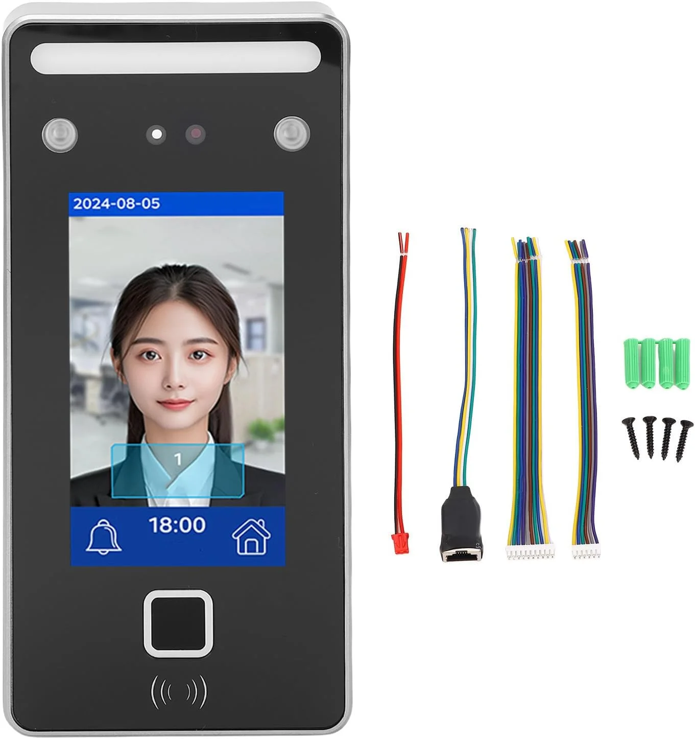 دستگاه حضور و غیاب تشخیص چهره Sunisfa، سیستم بیومتریک کارمندان، نور مرئی، کنترل دسترسی کارت چهره پویا، ساعت ورود و خروج