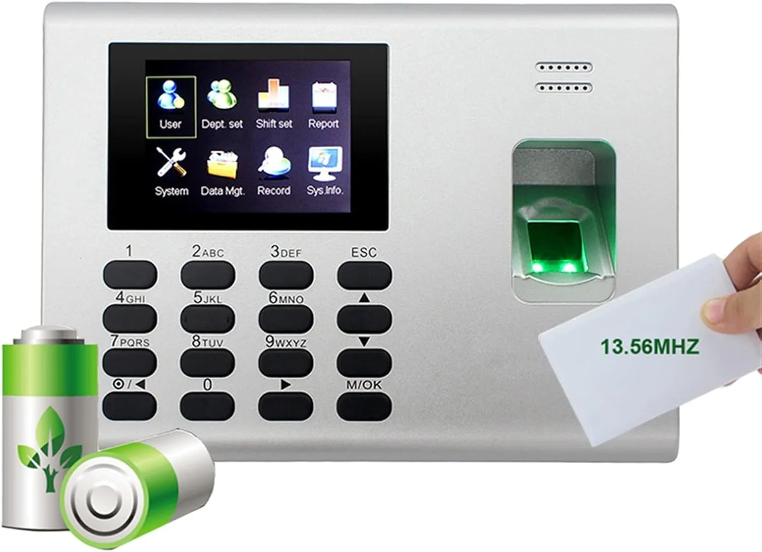 دستگاه حضور و غیاب اثر انگشتی RIMOAL مدل K40 با سیستم لینوکس، TCP/IP، USB، SSR، بیومتریک، کنترل دسترسی درب با باتری داخلی و ثبت اطلاعات حضور و غیاب کارکنان (رنگ: K40-IC، سایز: Ot)