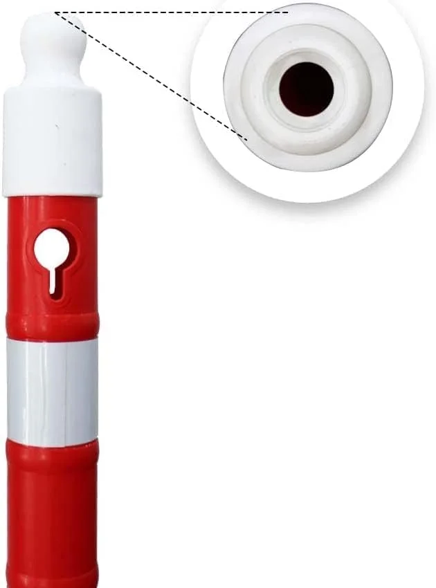 میله جداکننده بازتابنده بری، 110 سانتیمتری، قرمز با پایه وزنی PVC | میله مانع با سوکت رزوه ای برای پارکینگ ها، ساخت و ساز و جاده ها | استوانه ایمنی ترافیک میله جداکننده بازتابنده بری، 110 سانتیمتری، قرمز با پایه وزنی PVC | میله مانع با سوکت رزوه ای برای پارکینگ ها، ساخت و ساز و جاده ها | استوانه ایمنی ترافیک